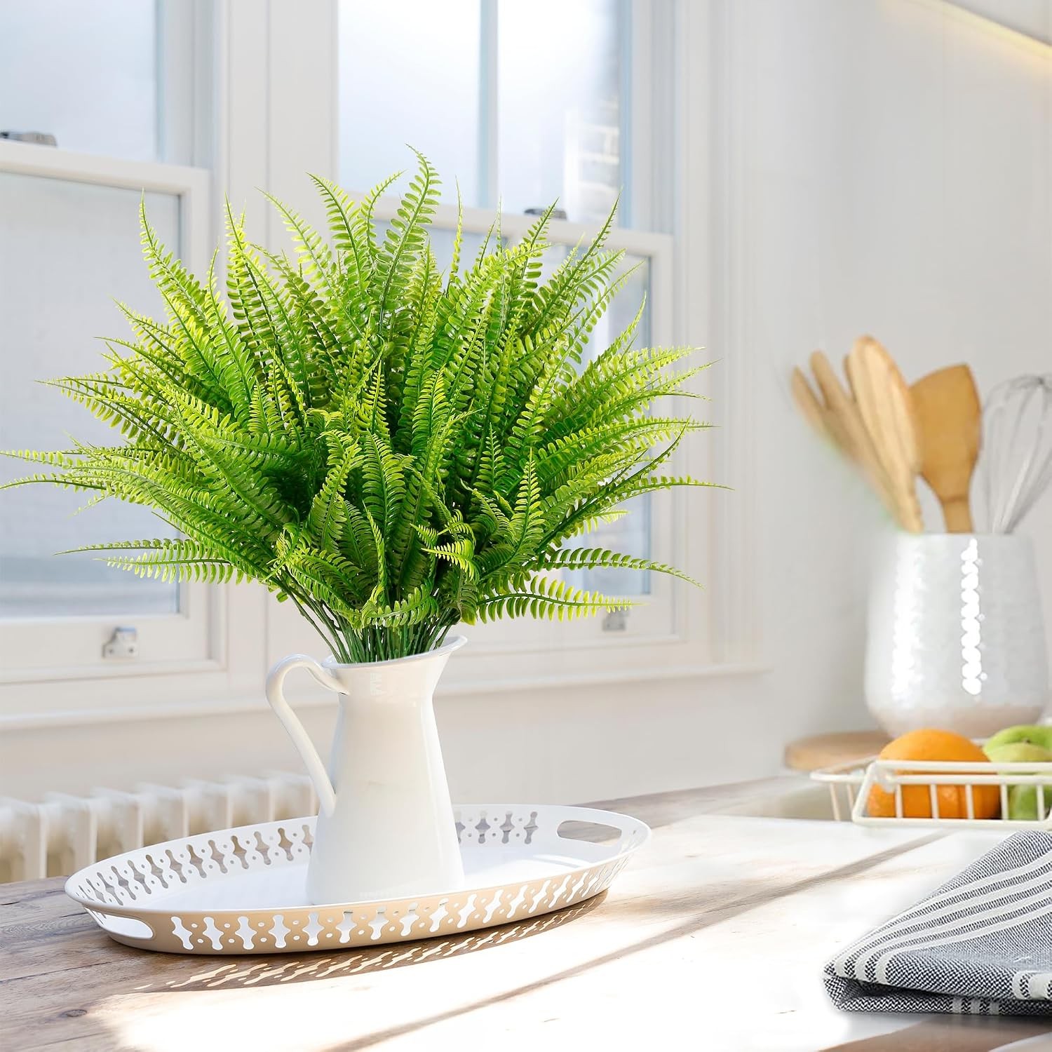 Artificial Boston Fern Plants Fake Ferns Bushes Faux Ferns Artificial Ferns