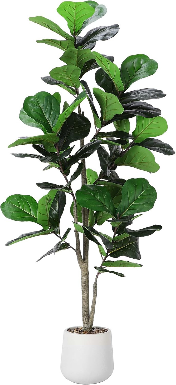 5Ft Artificial Fiddle Leaf Tree in White Planter – Perfect Indoor Decor Gift