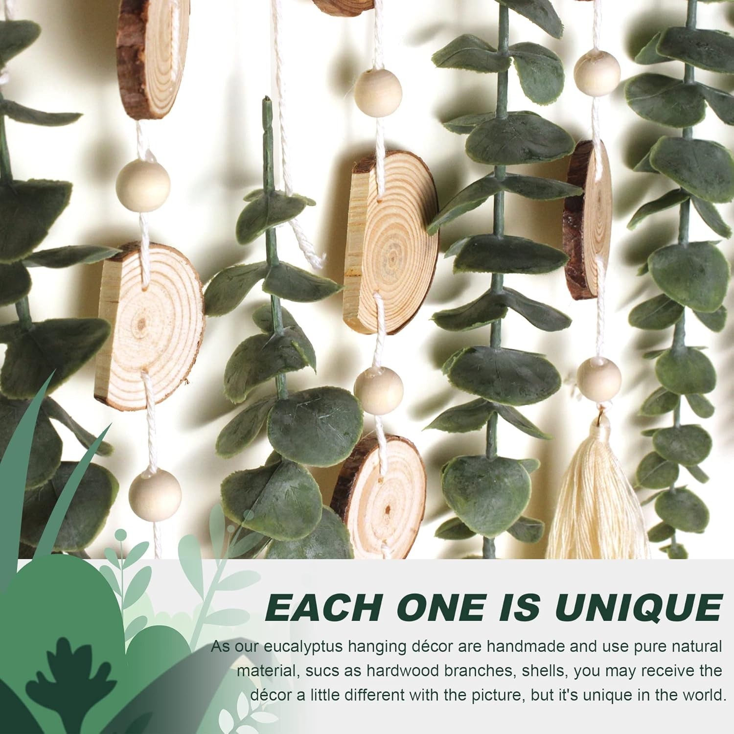 Rustic Eucalyptus Wall Hanging Decor 42 cm Boho Style Greenery Home Accent