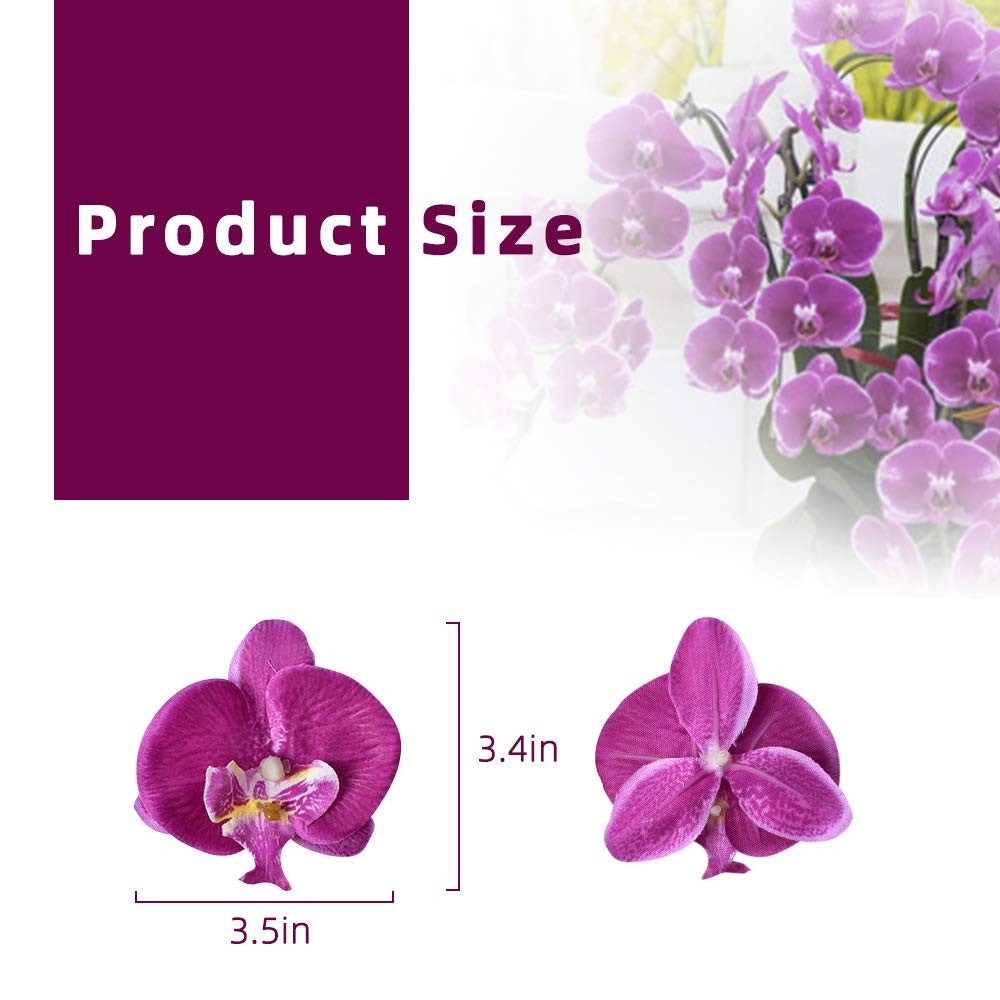 Artificial Silk Phalaenopsis Flower Heads, Fake Butterfly Orchid Heads for We…