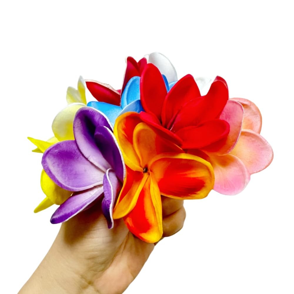 10 pcs Artificial Plumeria Flowers -1.5inch Stems & 3inch Real Touch Lifelike…