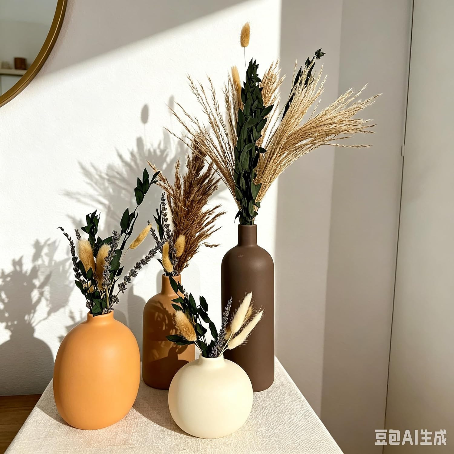 Dried Pampas Grass Bouquet Dried Flowers Eucalyptus Stem for Wedding Decor | Ide