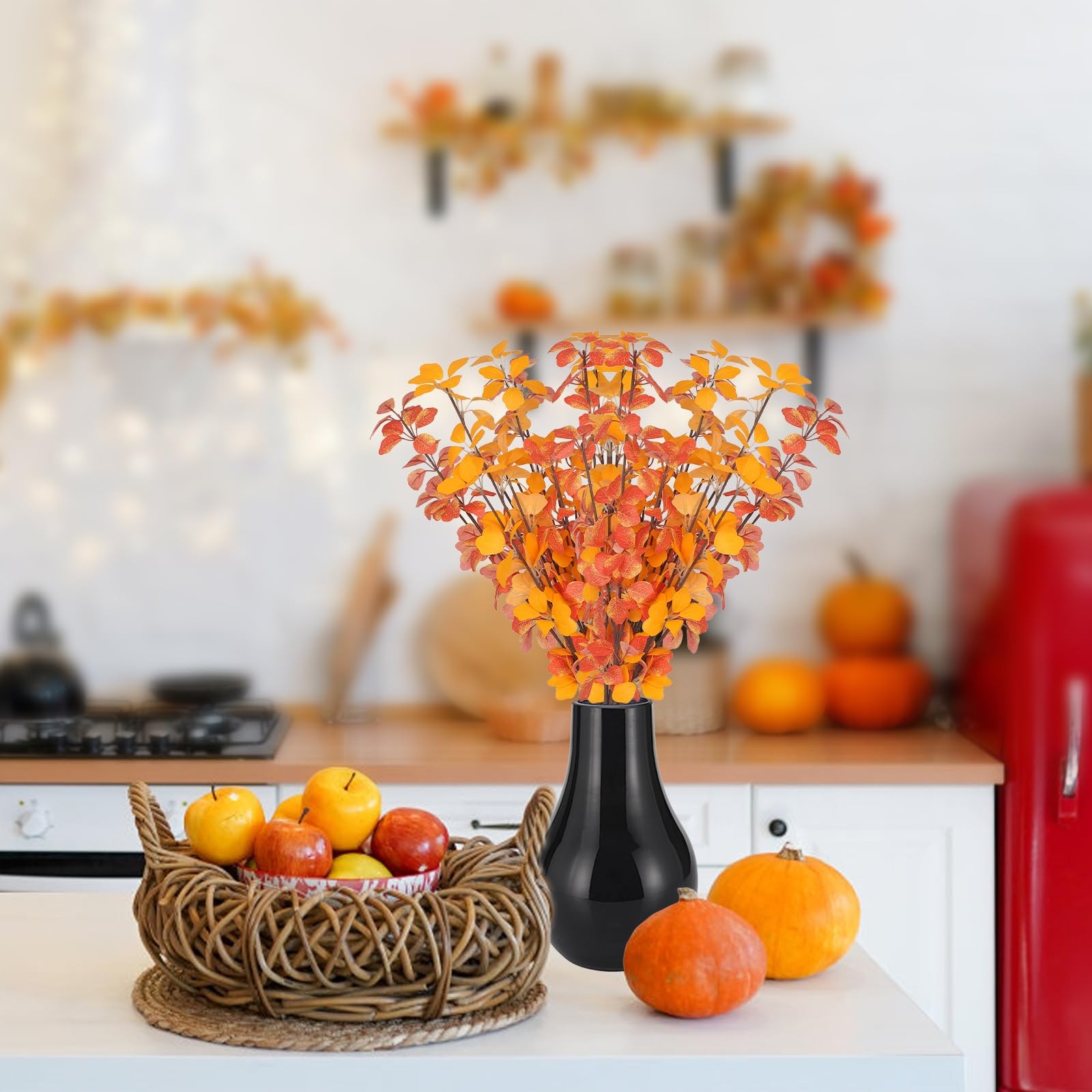 12Pcs 2Kinds 22”Fall Artificial Branches Faux Autumn Stems Fall Plant Branch…