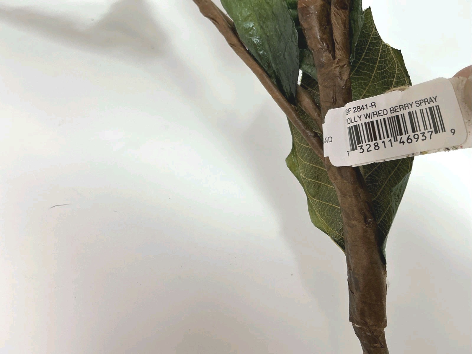 Holly w Wired Red Berries Spray Floral Pick 30” Long 2 Picks Vase Filler NOS