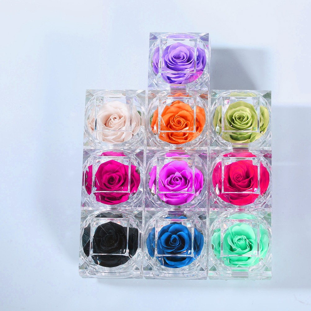 Valentine’s Day Simulation Flower Preserved Material Rose with White