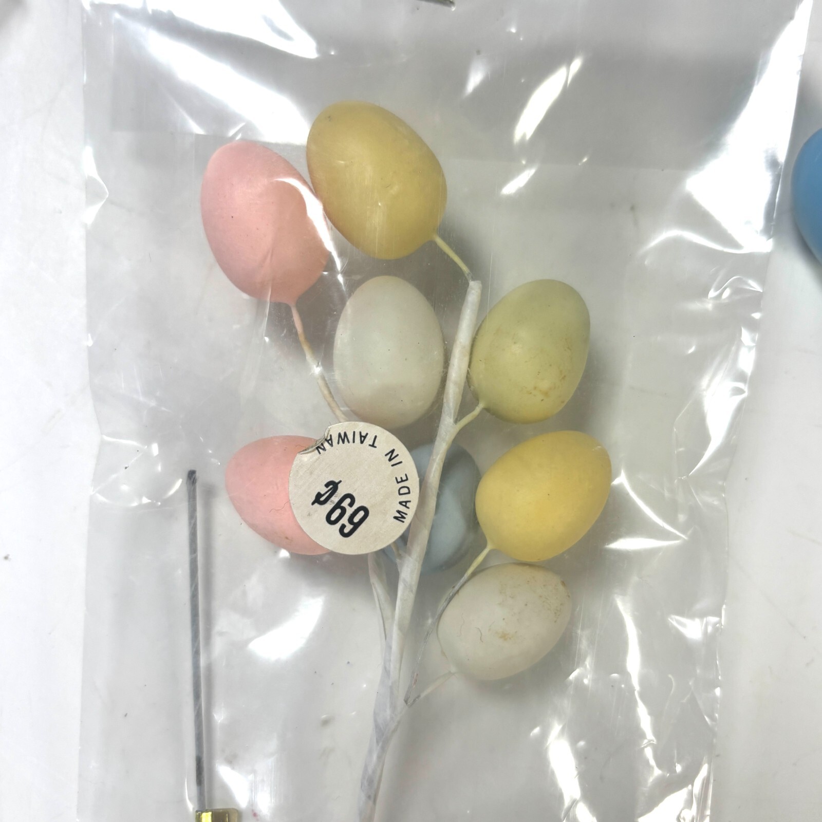 Easter Eggs on Picks Artificial Stems Decor Tree Branch Vintage Crafts