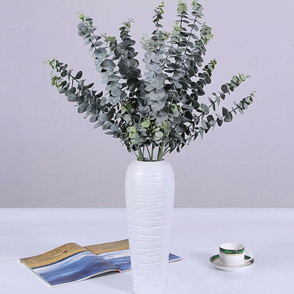 Faux Eucalyptus Leaves Stems, Artificial Greenery for Wedding & Home Decor