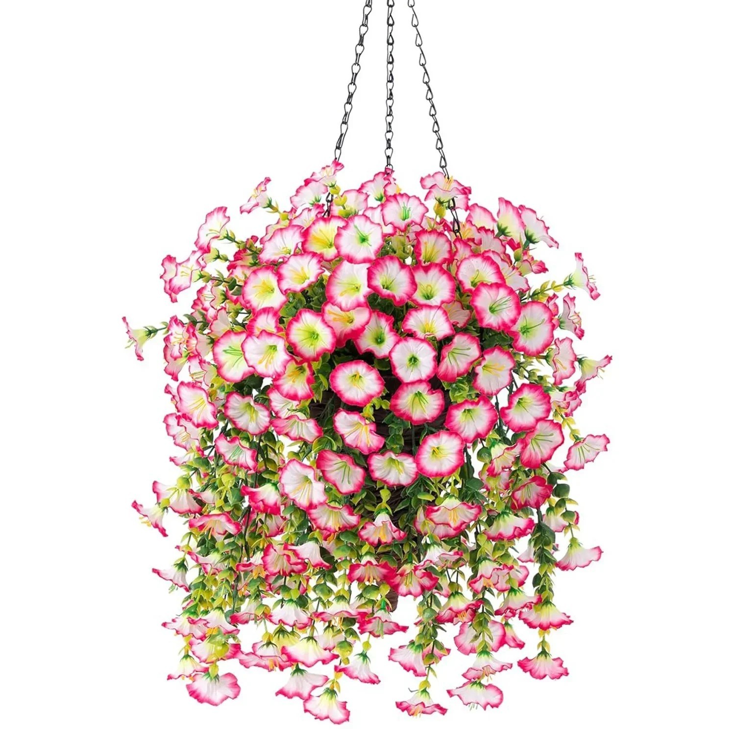2PCS Artificial Morning Glory Vines UV Resistant Hanging Flowers Outdoor Decor..