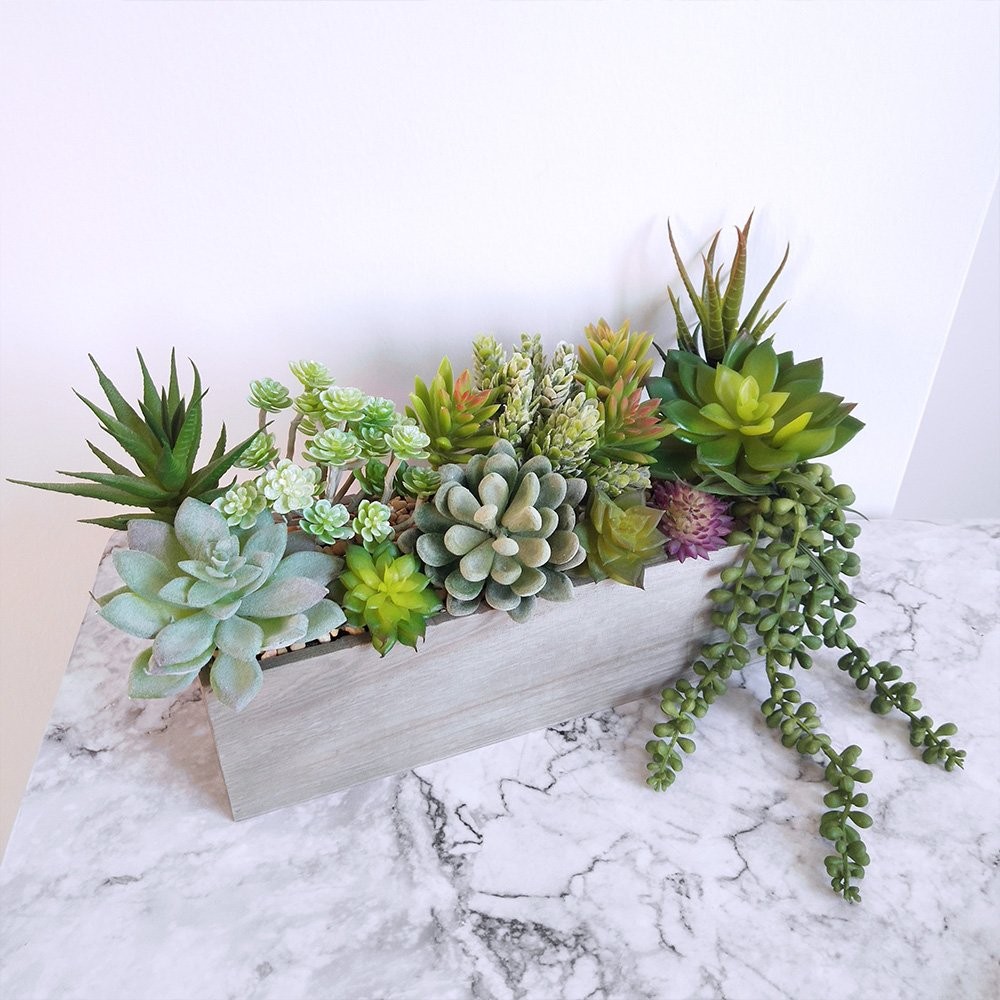 Winlyn 6 Pcs Unpotted Fake Succulents Assorted Faux Succulent in Different Gr…