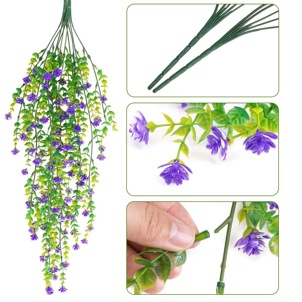 Artificial Hanging Plants Fake Plant Faux Eucalyptus Leaf Garden Vine Home Decor