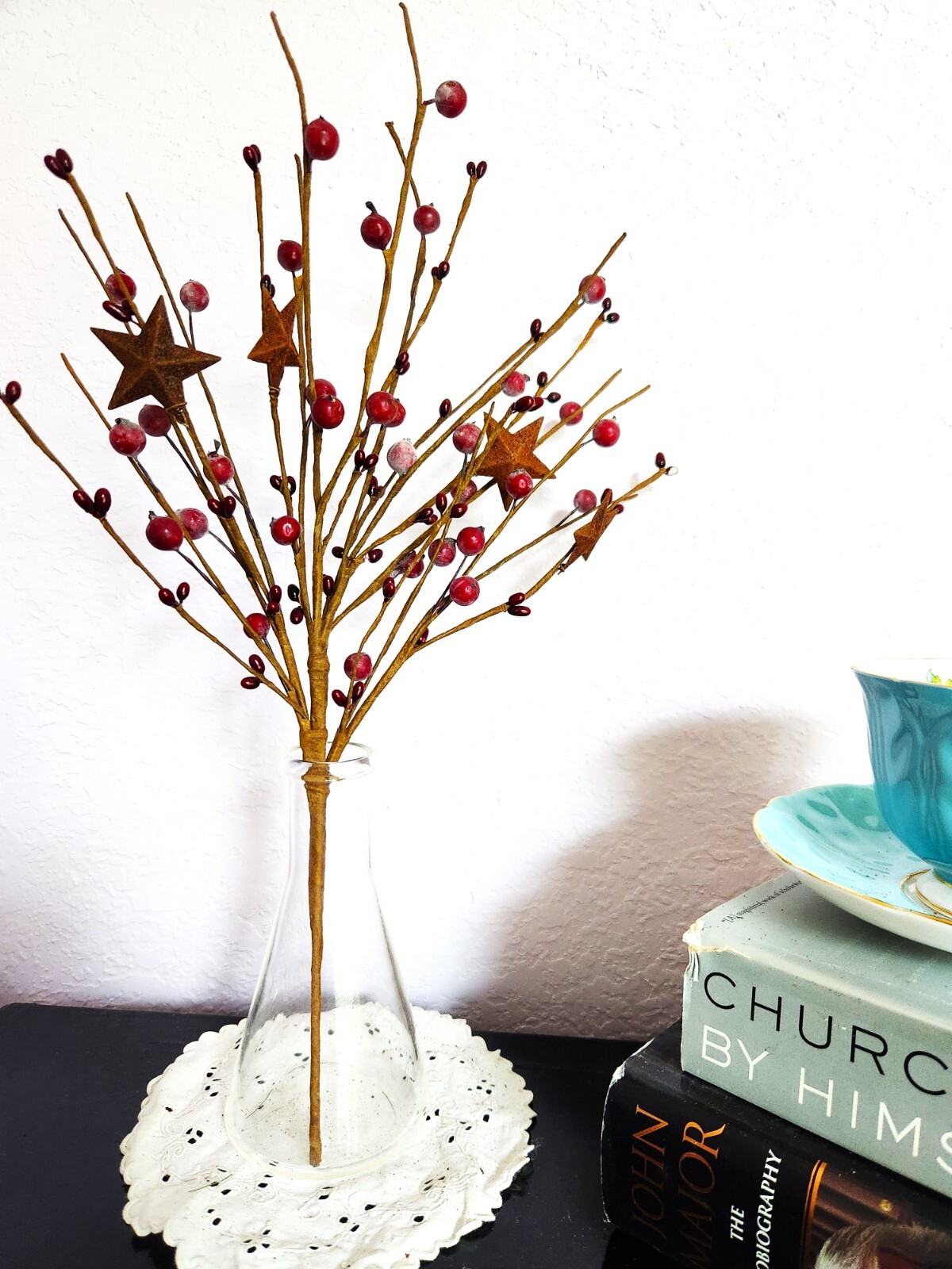 Burgundy or Red Color Berry Picks Artificial Berries Spray Home Decor N603