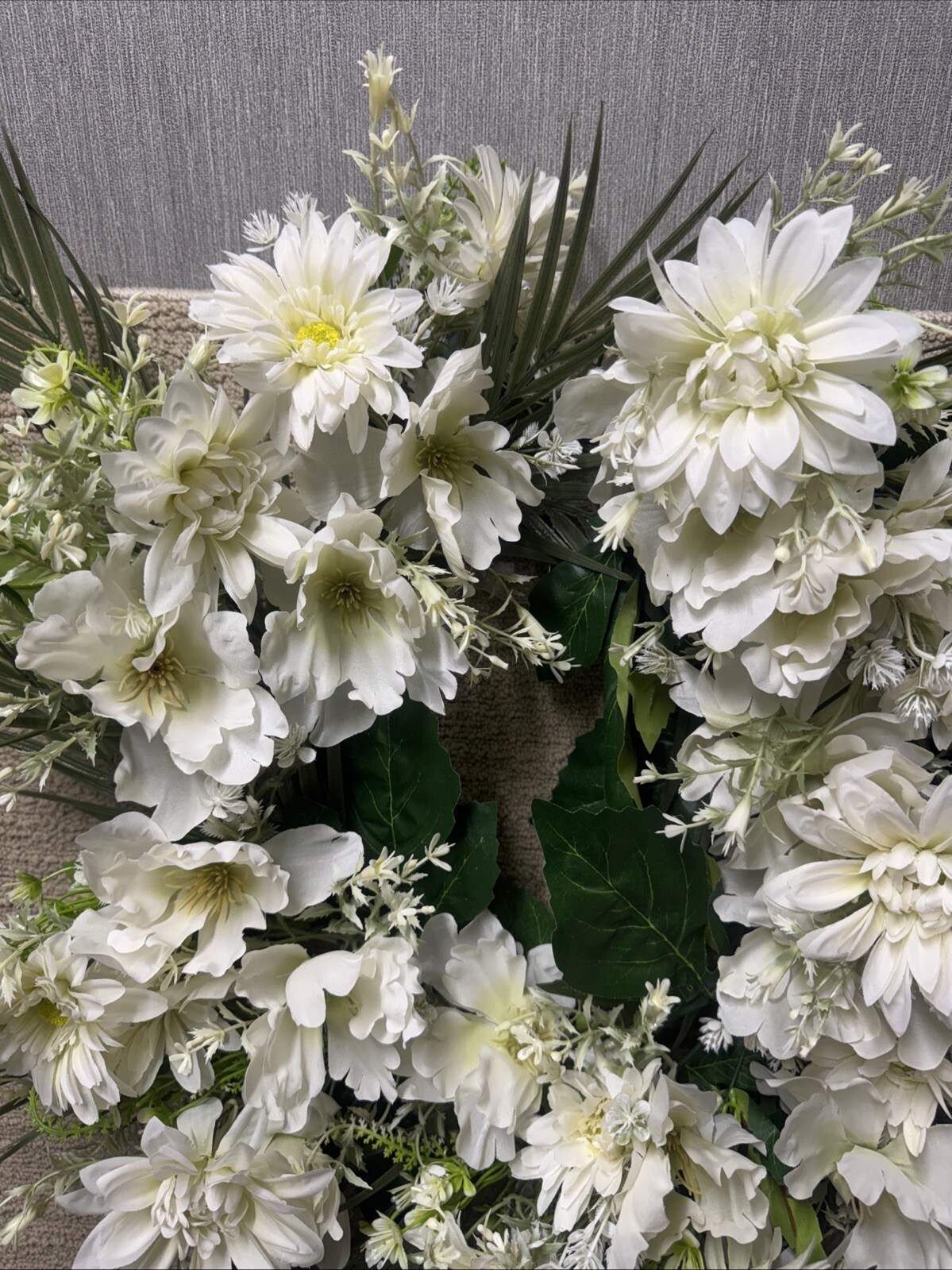 Spring Floral Wreath 22 Inch Farmhouse Cottagecore Wedding Door Decor