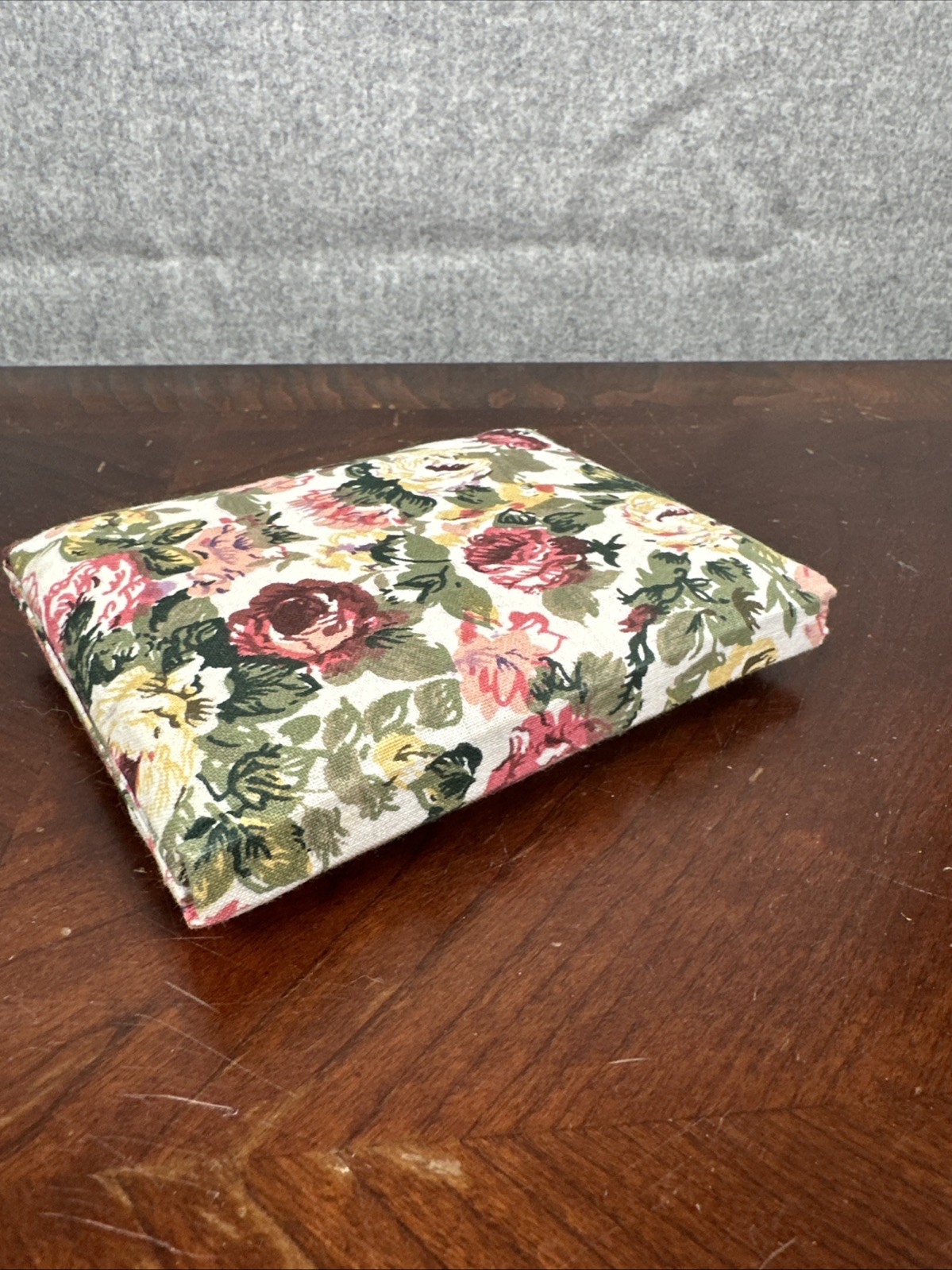 Vintage Floral Fabric Picture Frame Rose Print Cottage Core Granny