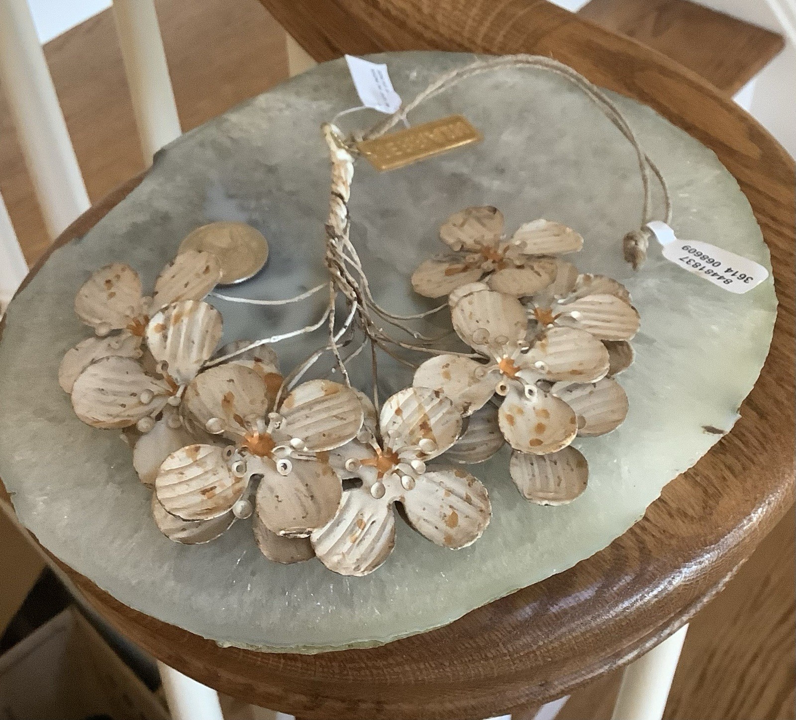 Anthropologie/Terrain Metal Wire Flowers Iron Dogwood Floral Bunch NWT