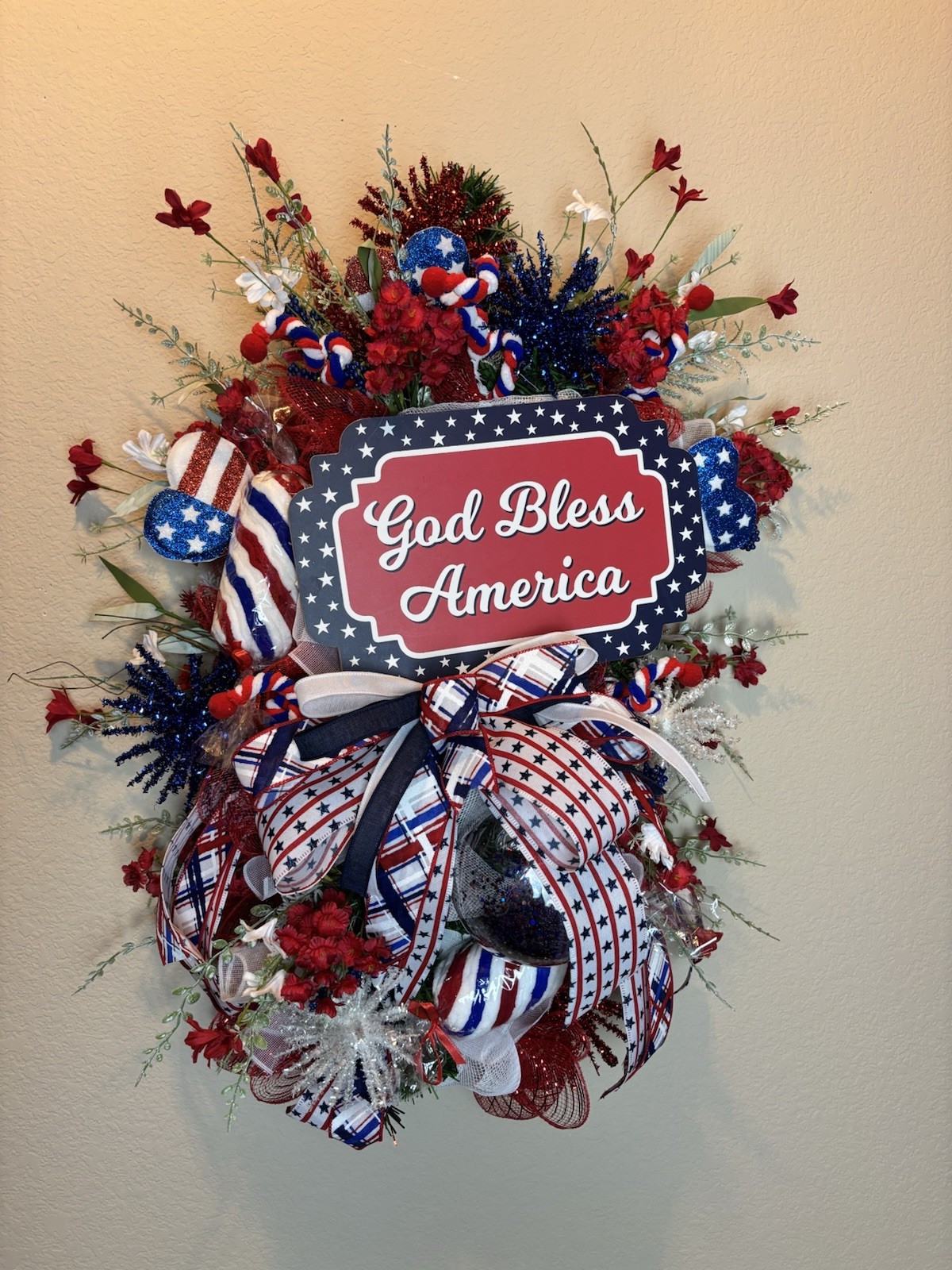 Patriotic wreath, American Flag Wreath, 4th Of July, Memorial Day, Military