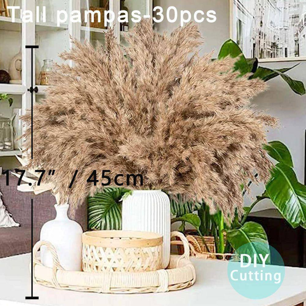 0 in Boho Brown Pampas Grass Artificial Plant 17.7 In. Brown Color Family 30 Pcs