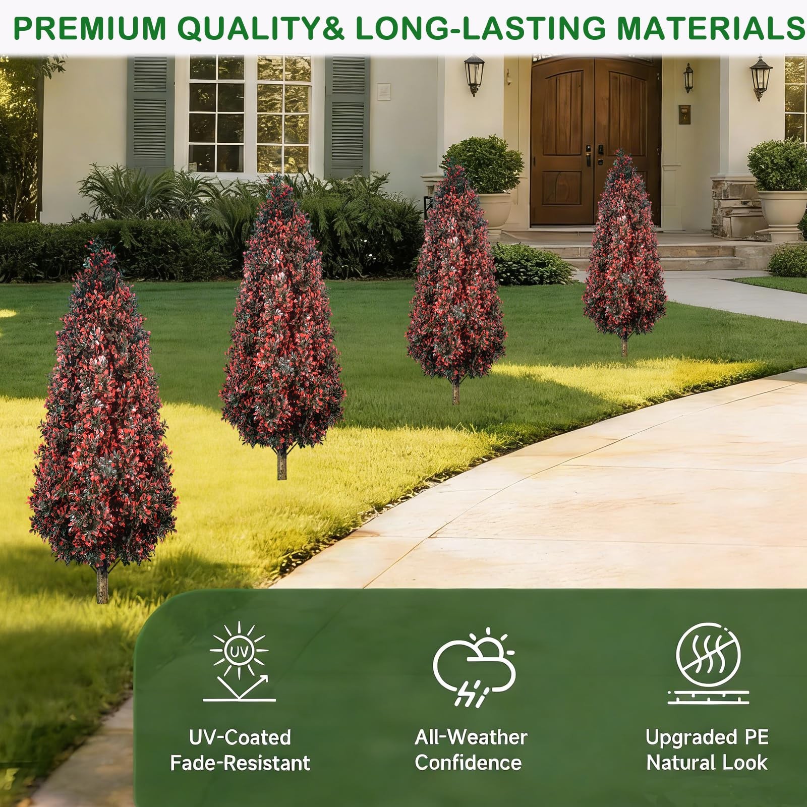 2PACK Tall Faux Potted Plants Artificial Topiary Trees Outdoor Indoor Faux Sh…