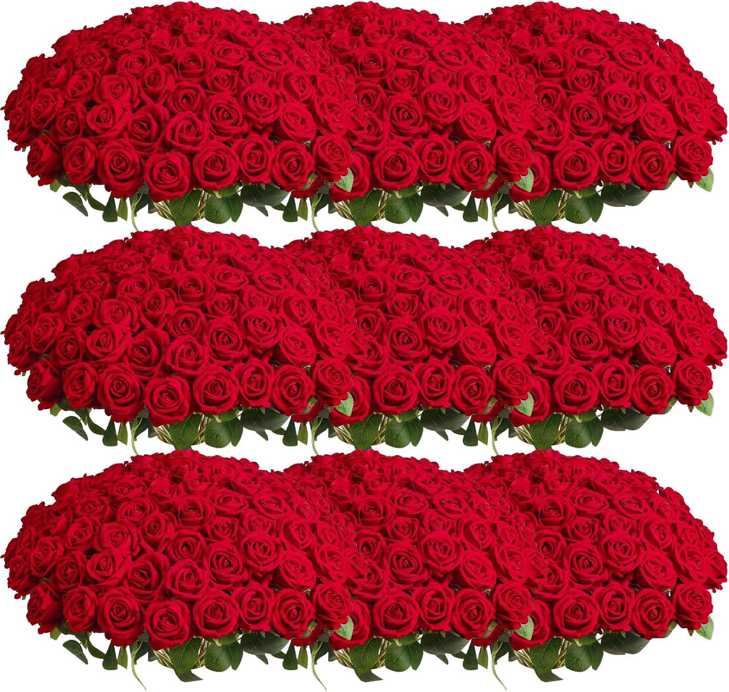 154Pcs Realistic Red Roses – Perfect for Weddings, Parties, and Home Decor
