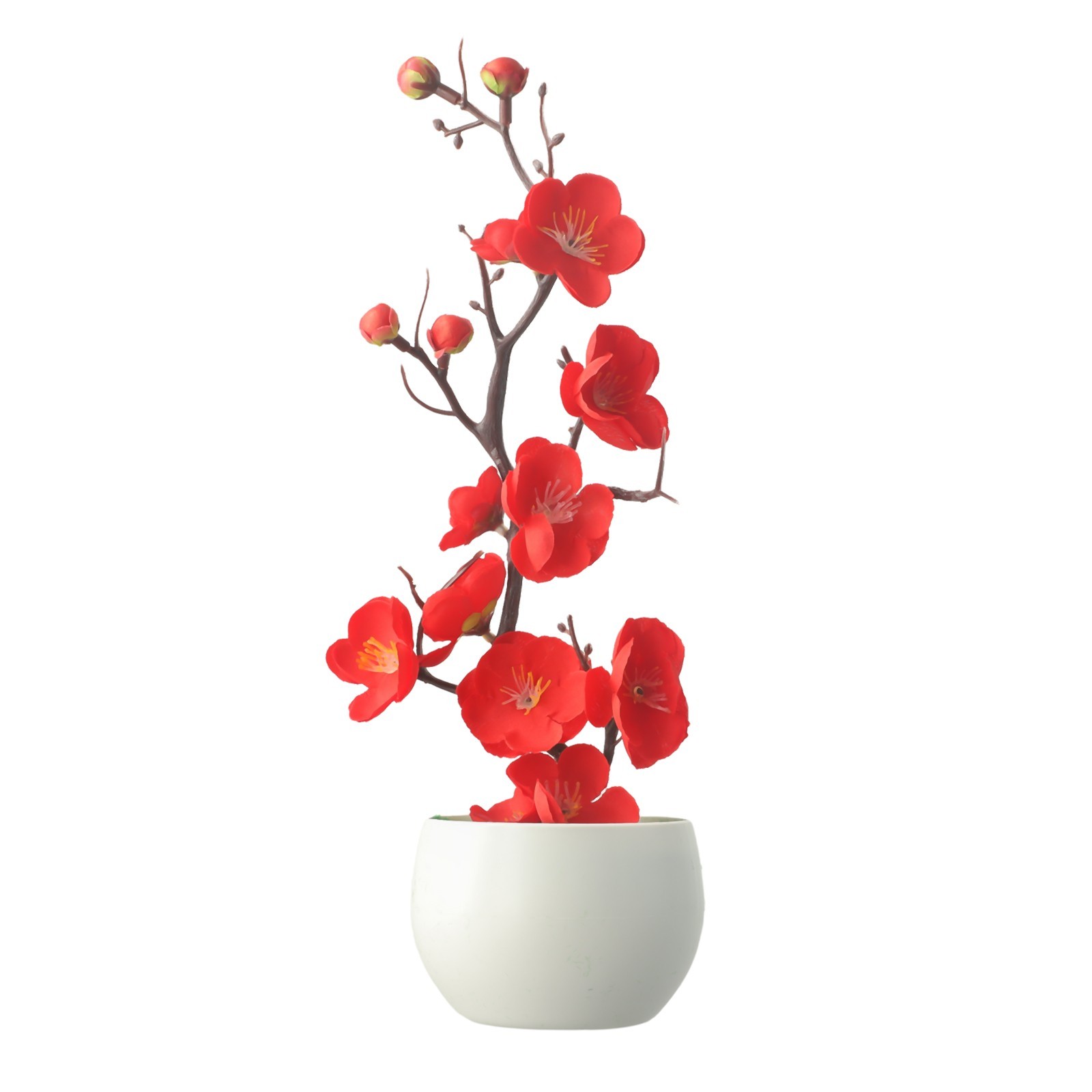 Plant Artificial Potted Flower Plastic Plum Blossom Decorative Garden Home