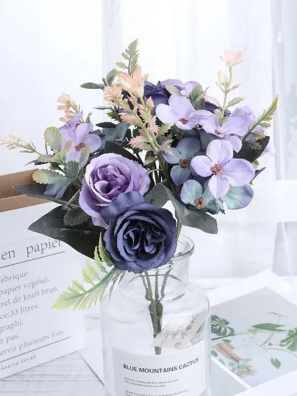 Home Decor Roses Autumn Artificial Flowers Silk Peony Hydrangea Big Bride