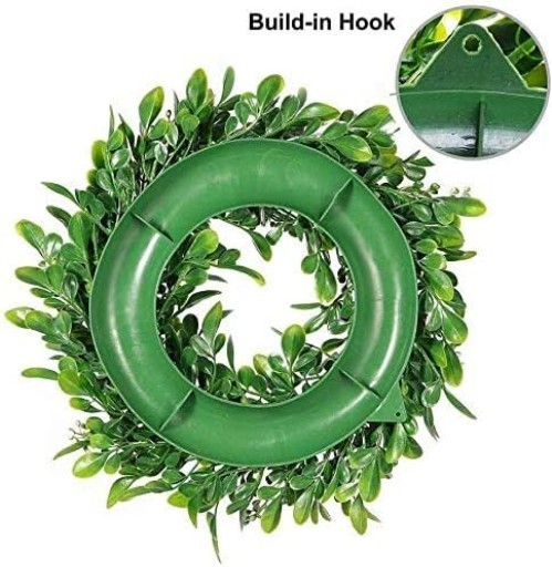 Realistic 11-Inch Artificial Wreath Set with White Flowers – 2 for All Seasons