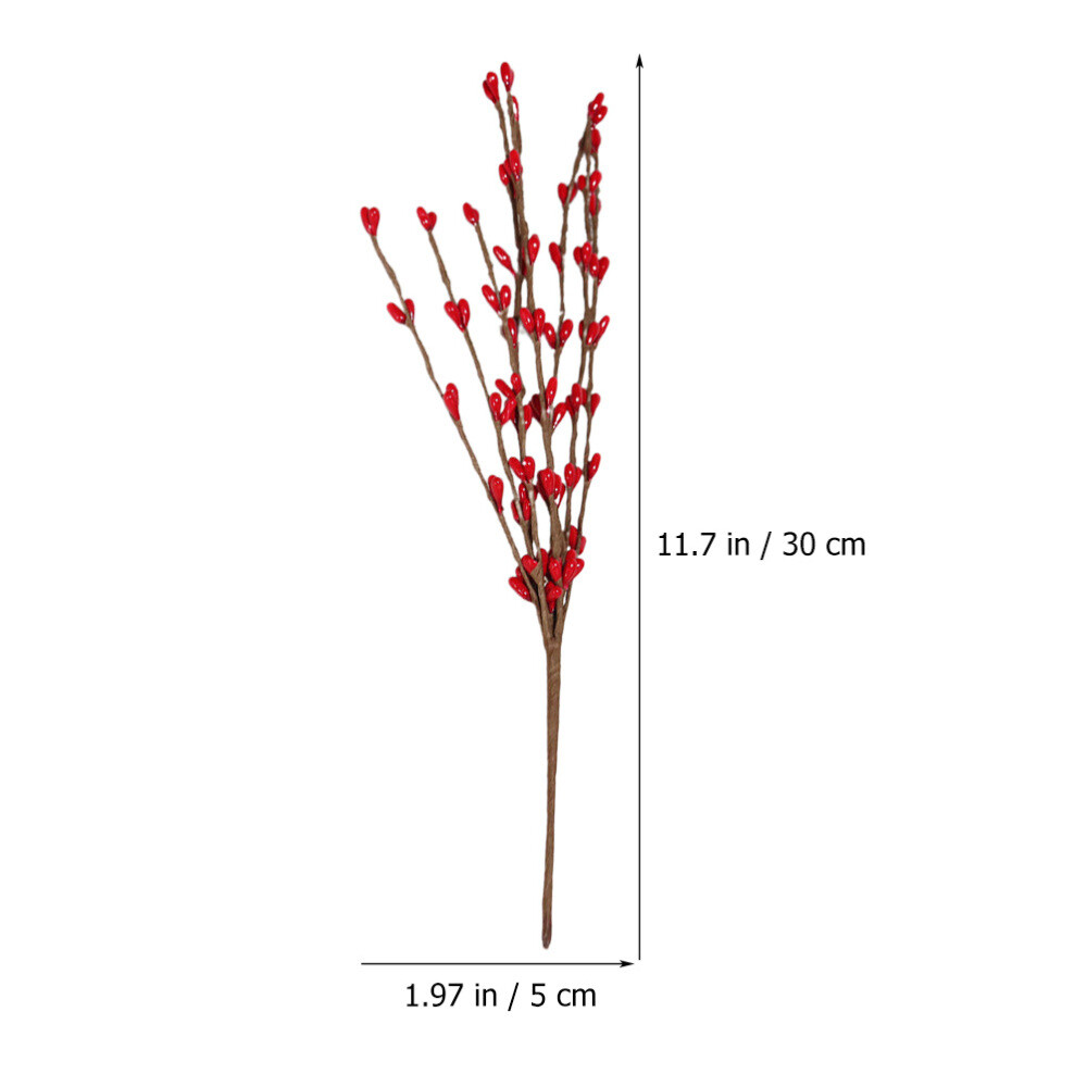 5pcs Orange Berry Christmas Christmas Berry Picks Artificial Red Berry Stems