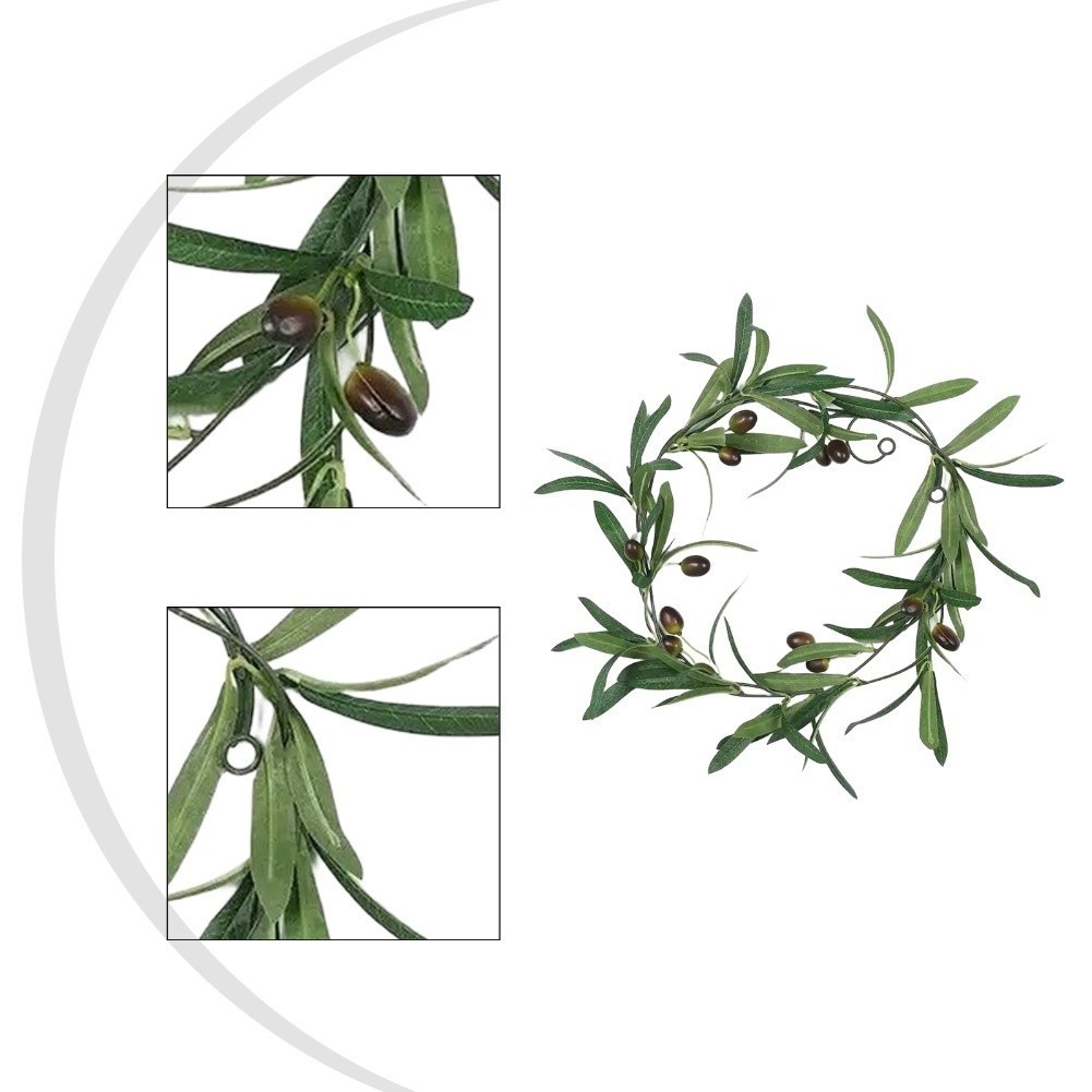 Artificial Olive Branch Garland 180cm with Berries for Room Decoration