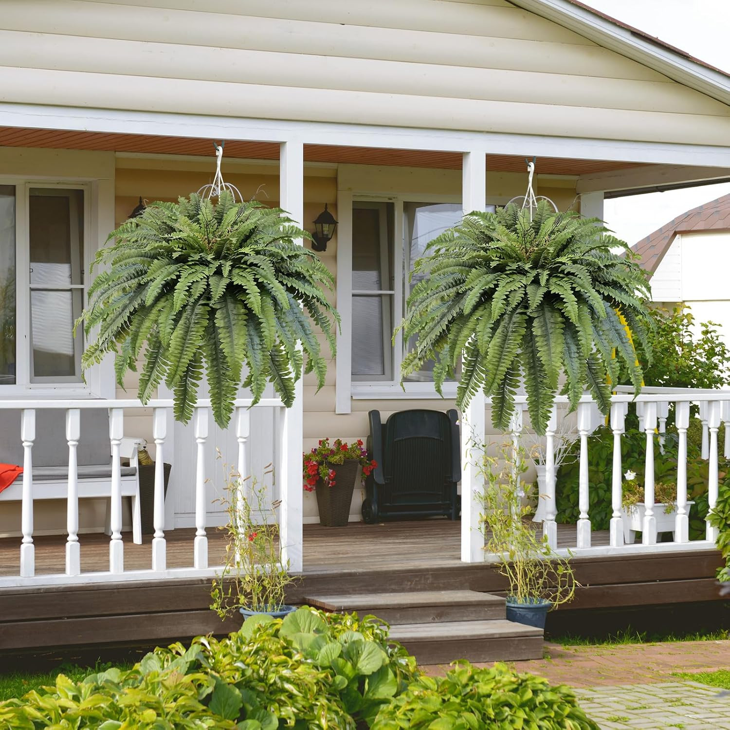 50″ Fake Ferns Artificial Plants Large, 98 Fronds Artificial Ferns for Outdoors
