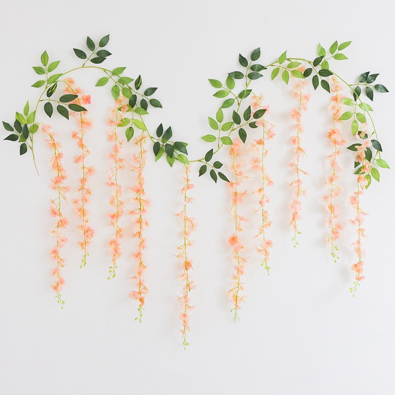 Artificial Rattan Fake Flower Strings Hanging Garland Outdoor Home Decoration