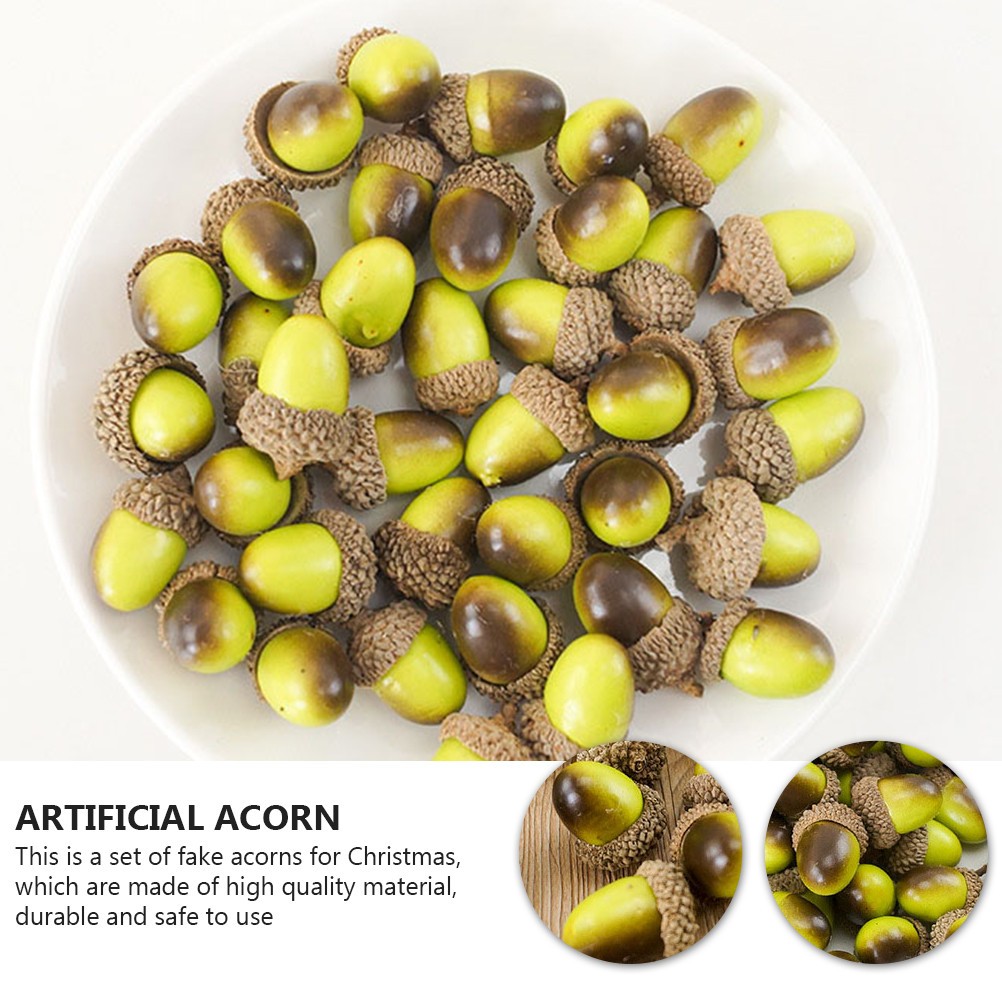 10 Pcs Simulated Wooden Acorn Christmas Decor DIY Accessories for Crafts