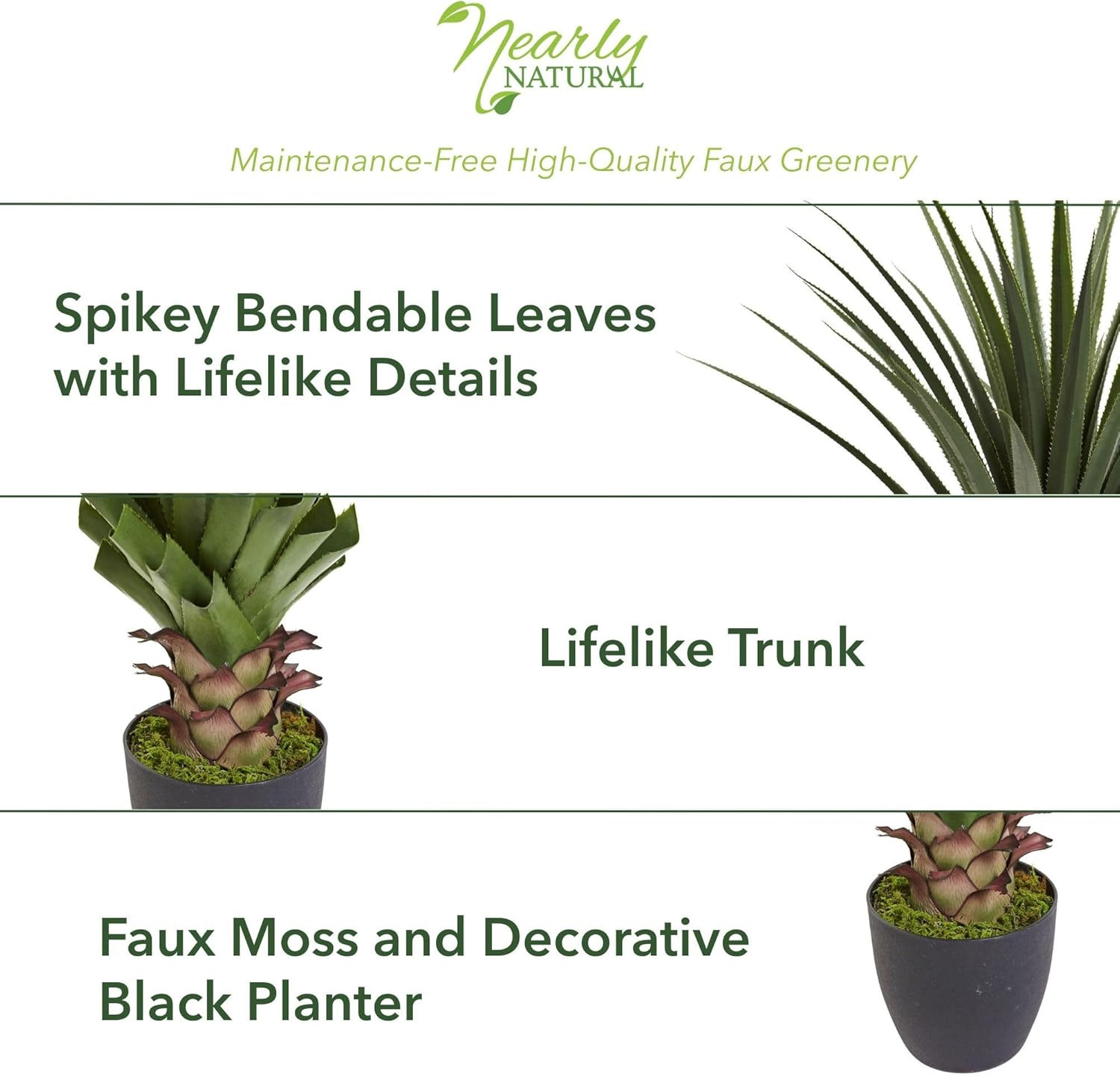 4Ft Artificial Spiked Agave Plant, Faux Succulent Greenery for Indoor Decor