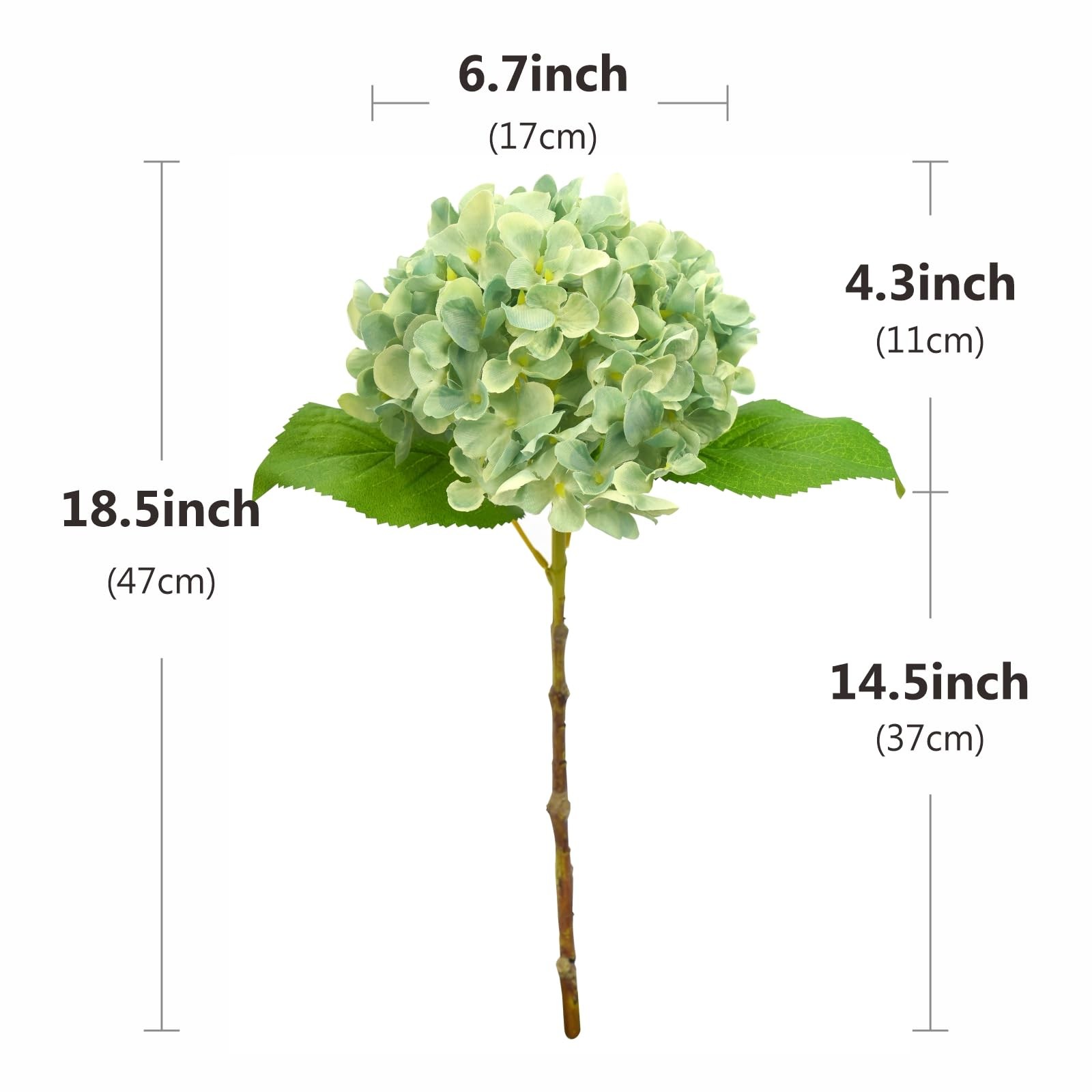 5 Pcs Hydrangea Artificial Flowers, Faux Silk Hydrangea Flores with Stems, Fa…