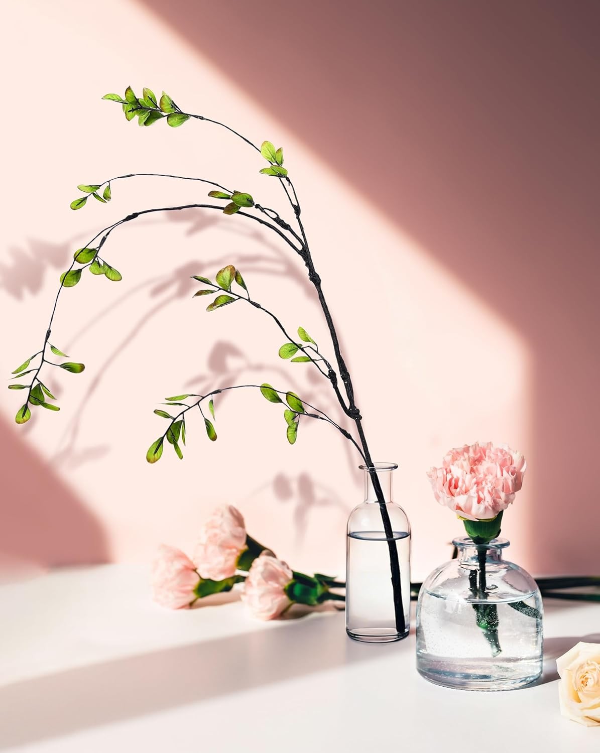 Artificial Ficus Branches Faux Eucalyptus Stems 47″ Tall Fake Greenery 3pk