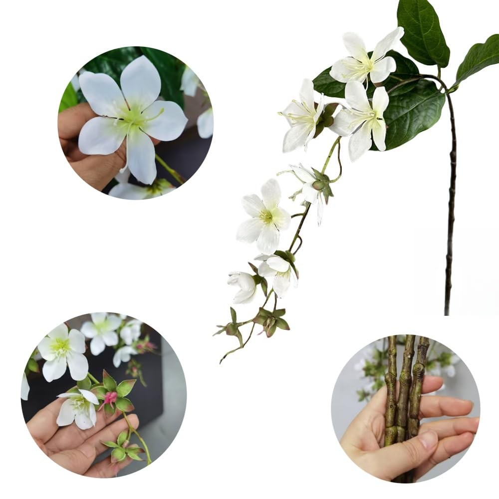 3Pieces Fake Hanging Plants Artificial Jasmine Flower,31″ Hanging Flowers Sil…