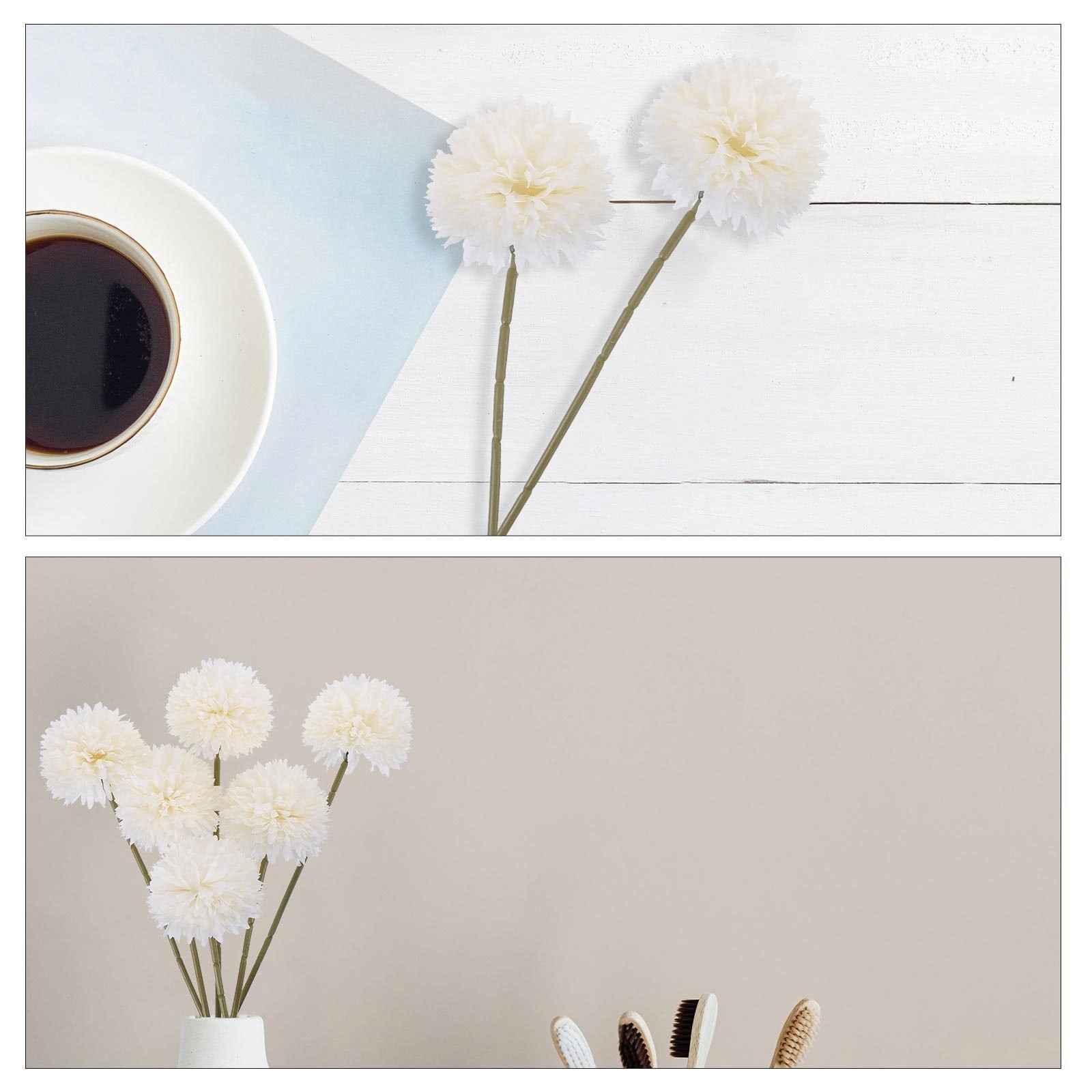 6ppcs Fake Dandelion Flowers and Hyacinth Faux Plastic Stems for Home Wedding…