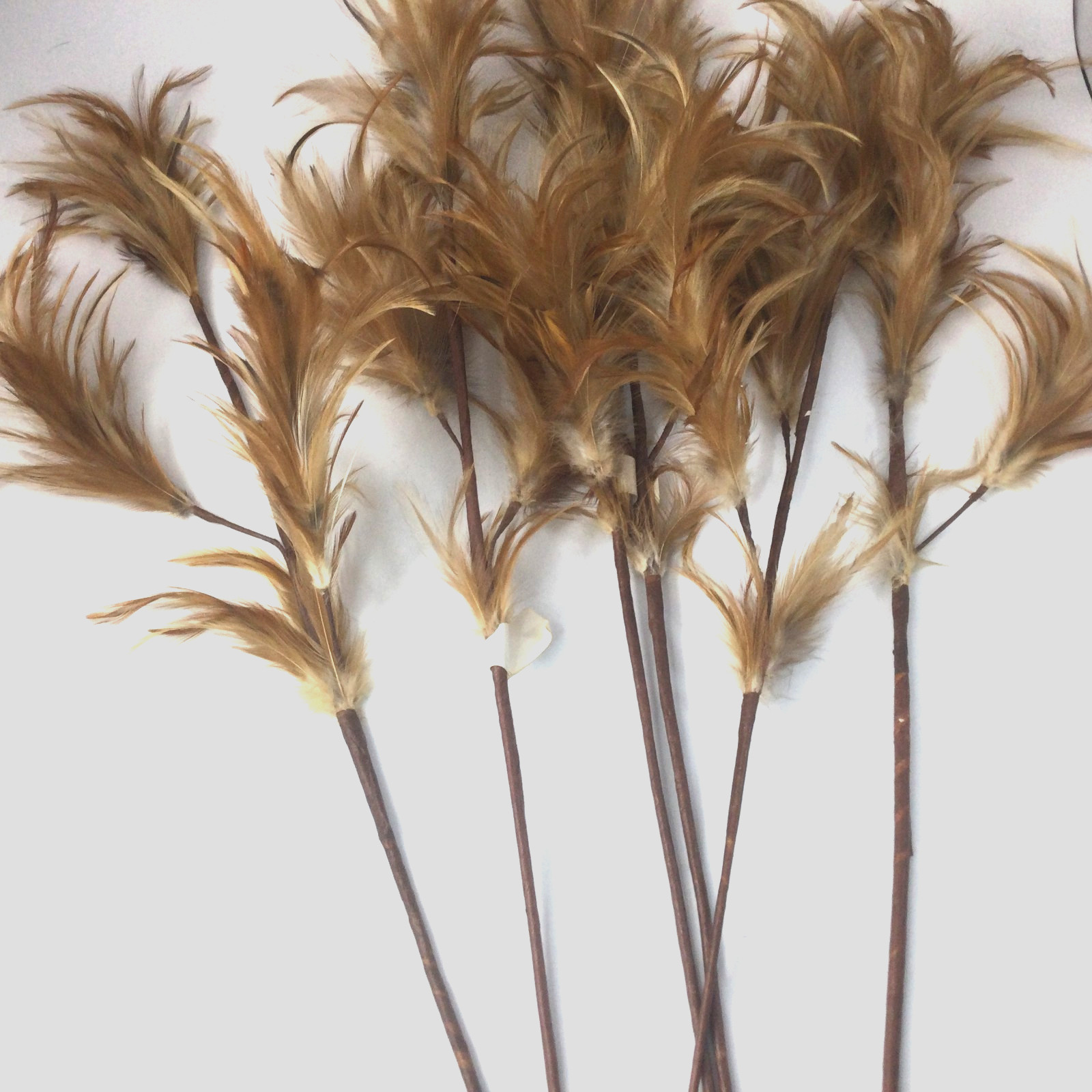 Vintage Genuine Feather Stems Branches Floral Arrangements Decor 26″ L Lot of 6