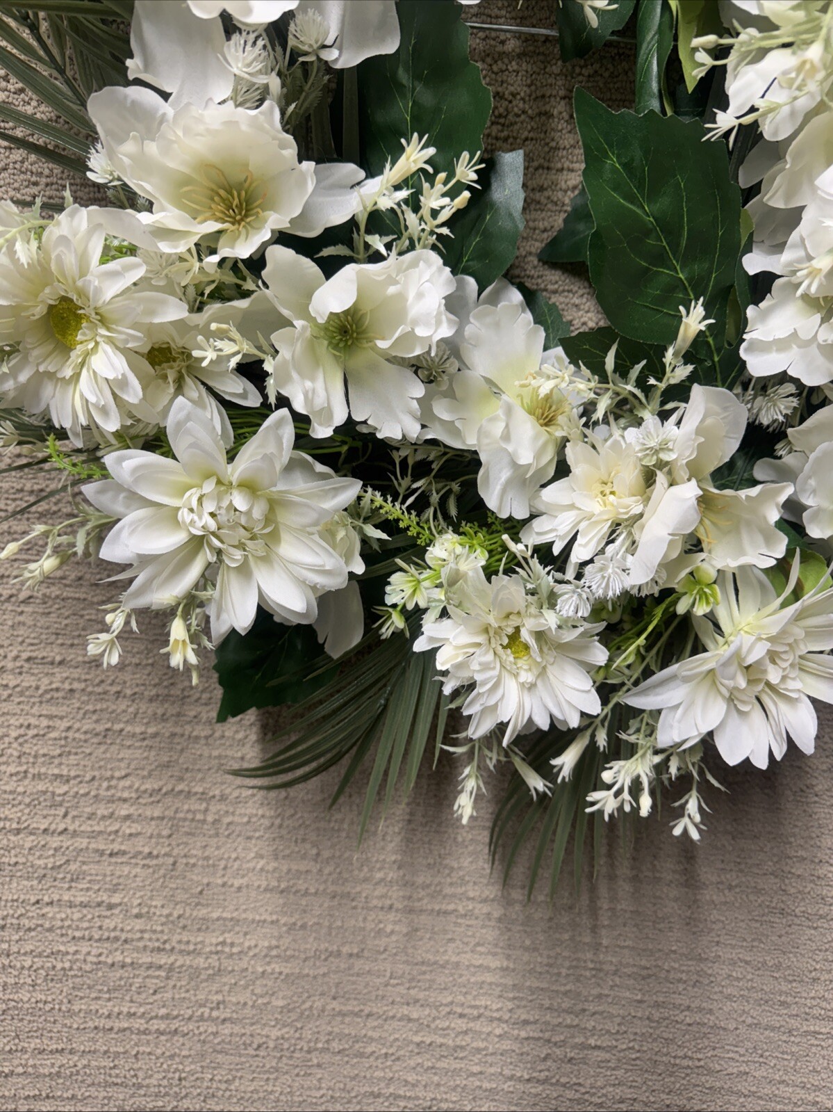 Spring Floral Wreath 22 Inch Farmhouse Cottagecore Wedding Door Decor