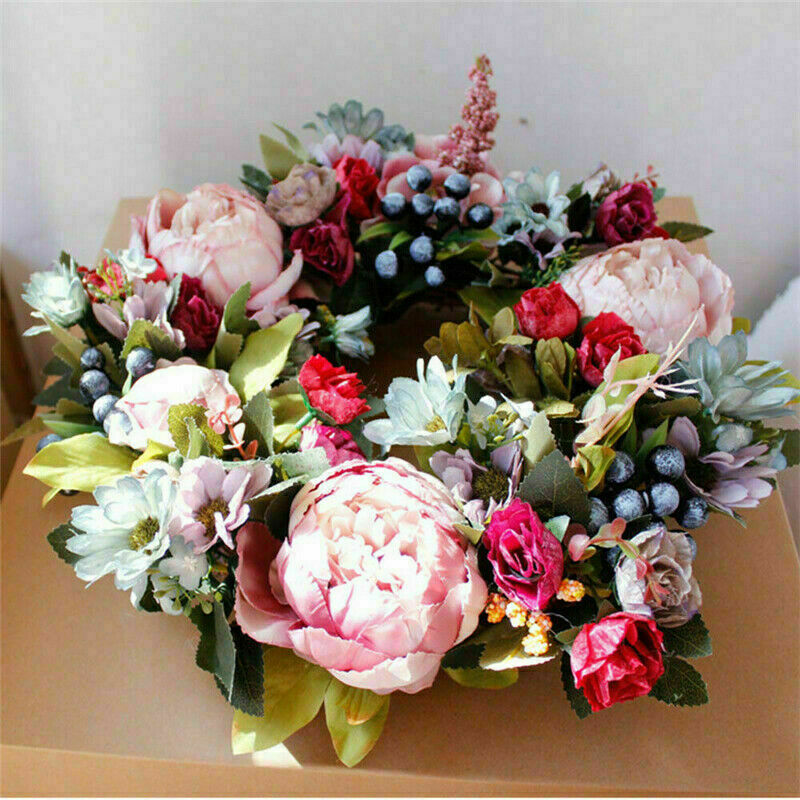 35cm Creativity Artificial Flowers Wreath Peony Garland Door Wreath Home Decor