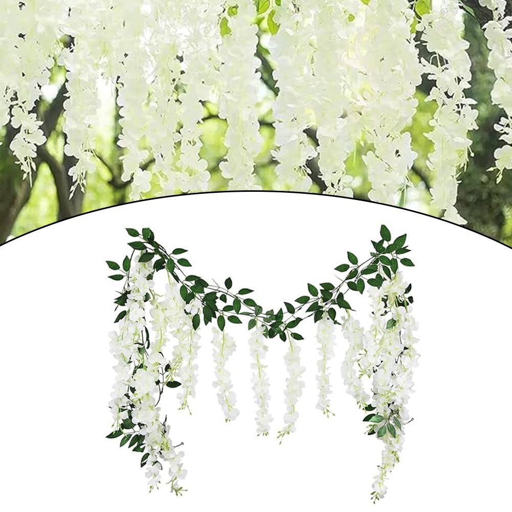 High Quality Silk Hanging Flower Table Backdrops Beautiful Wisteria Flowers Note