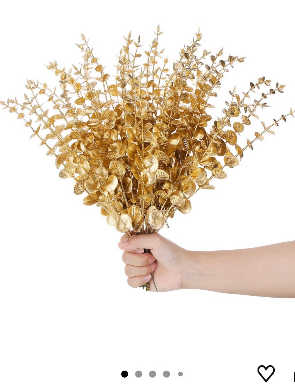 Gold Eucalyptus (Artificial) -15in In Length 130 PCS Set