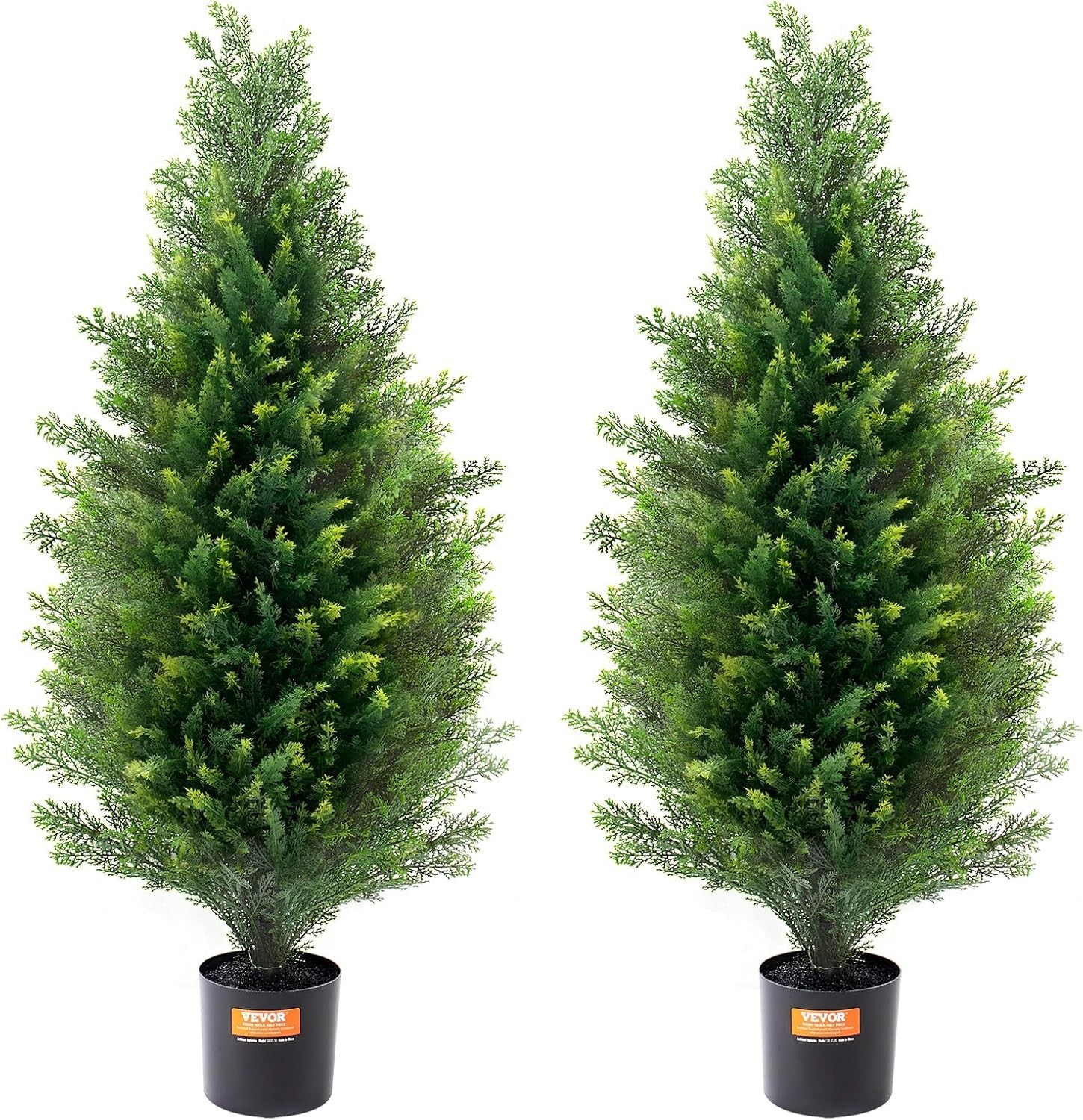 36-inch Faux Cedar Topiary Tree Set – -Round Indoor/Outdoor Plants – 2 Pack