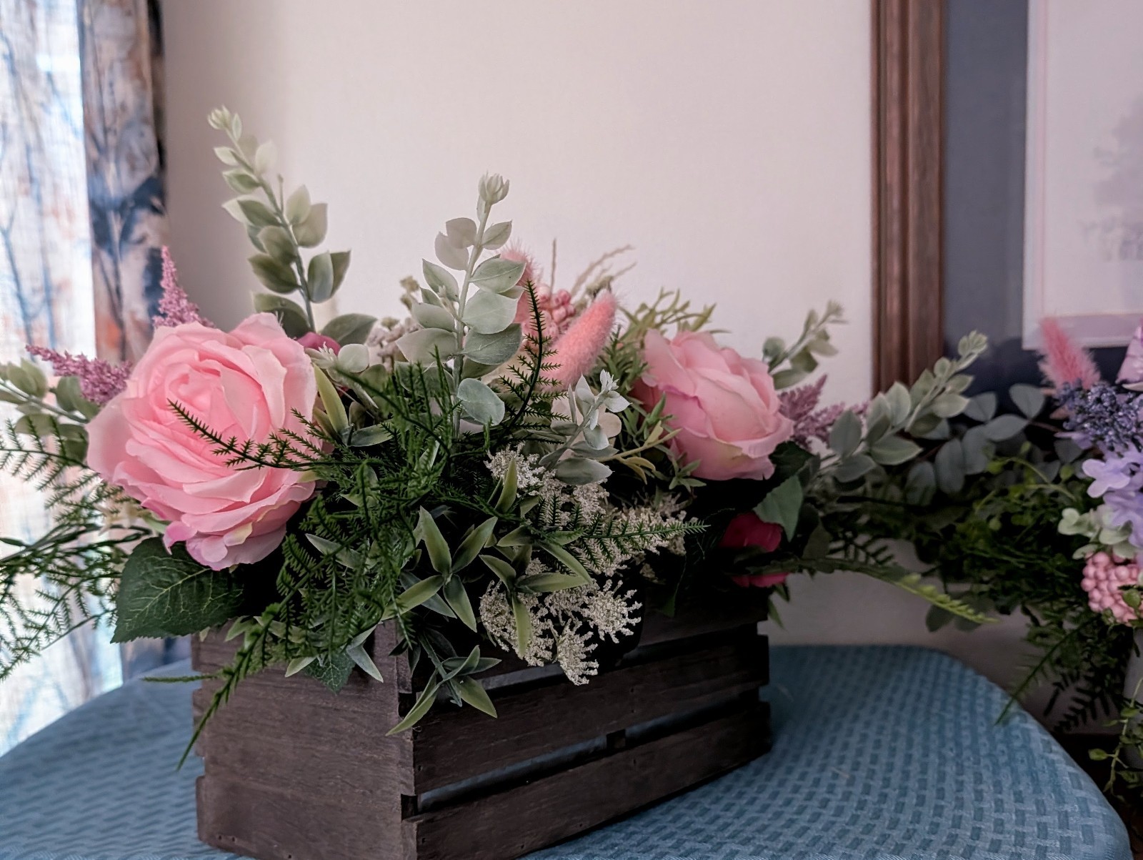 Large Rustic Peony Bouquet in Wood Crate – Country Charm