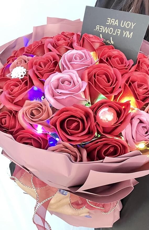 Rose Soap Bouquet Artificial Flowers, Valentine’s, Anniversary, Wedding, Birthda