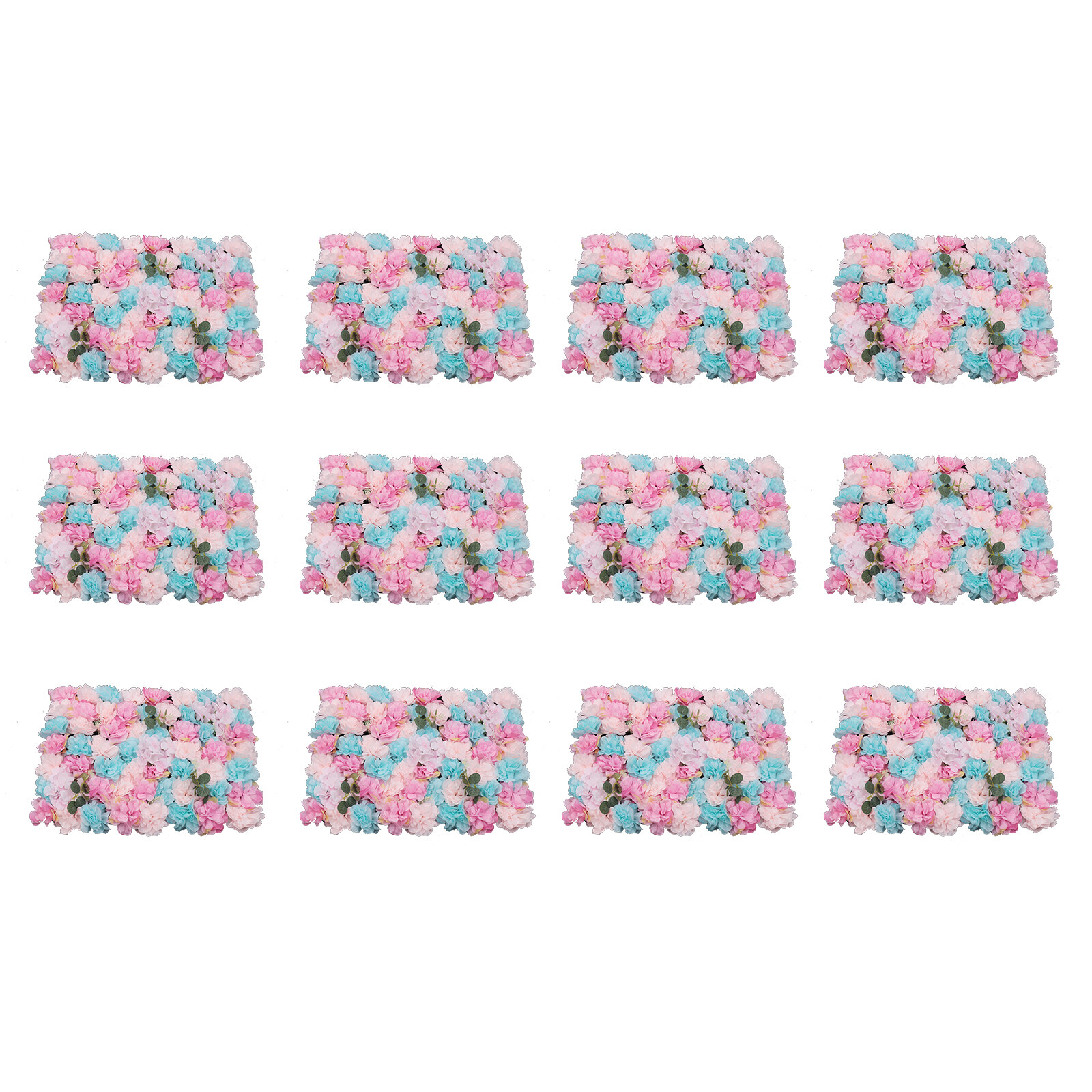 12x Artificial Flower Wall Rose Panel Floral Wedding Backdrop Decoration 60*40cm
