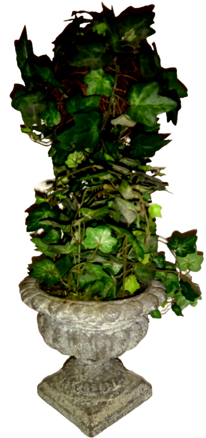 Roman Style Mini Potted Artificial Green Leaves Plant Home Décor Height : 15 in