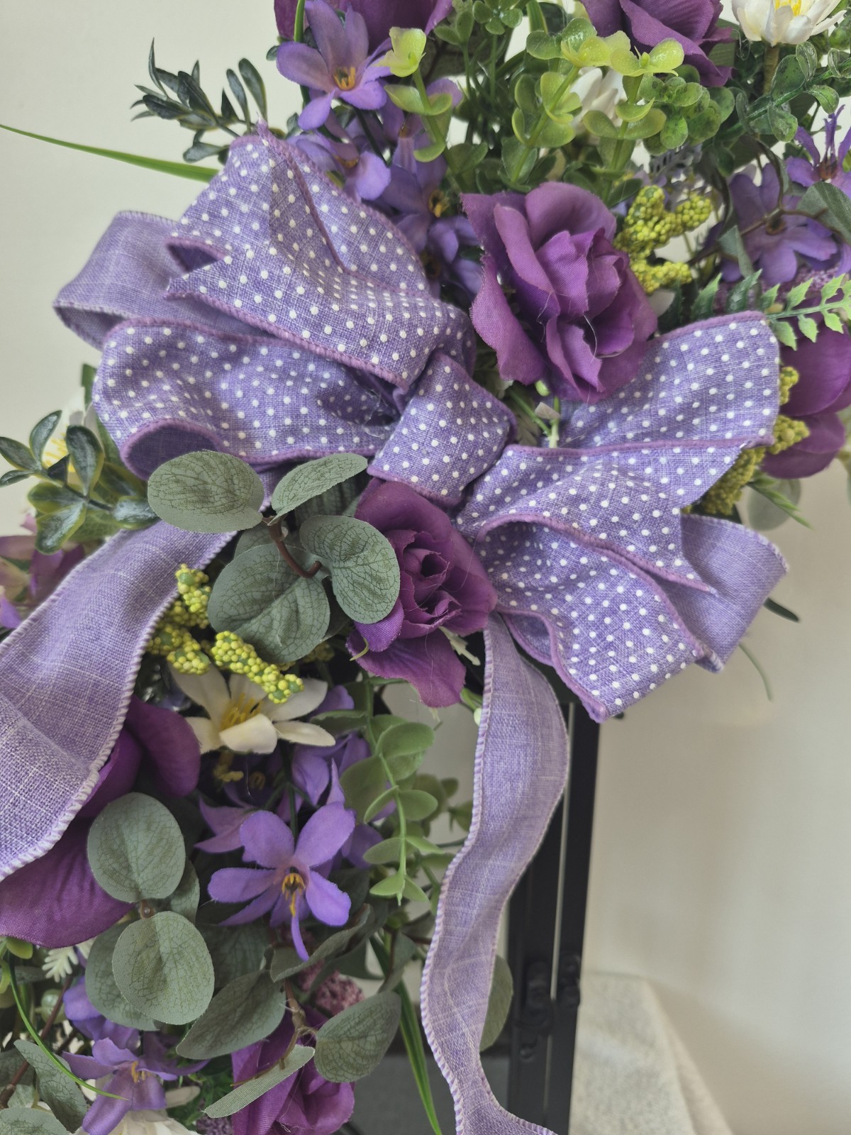 24 Inch Purple Floral Swag for Door, Lantern or Wall Handmade