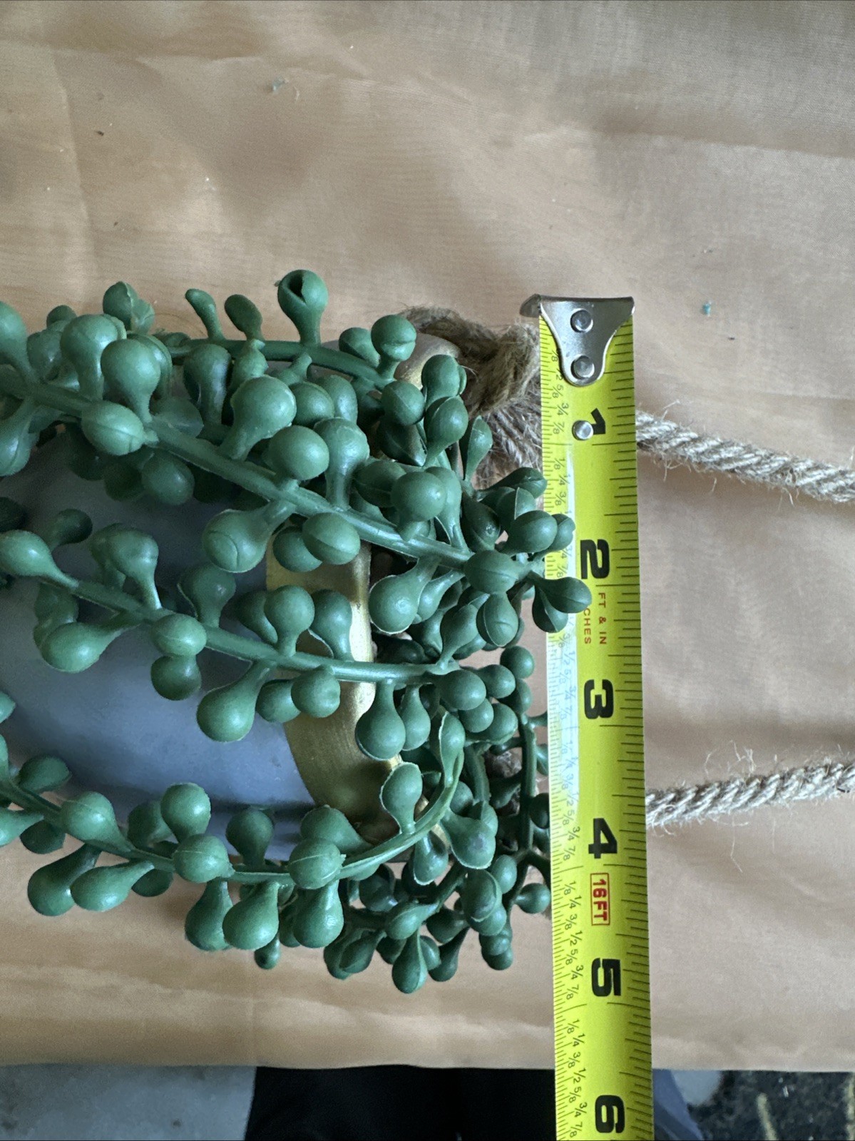 String Of Pearls Plant Set Artificial Hanging Decor Grey And Gold Pot Set 2