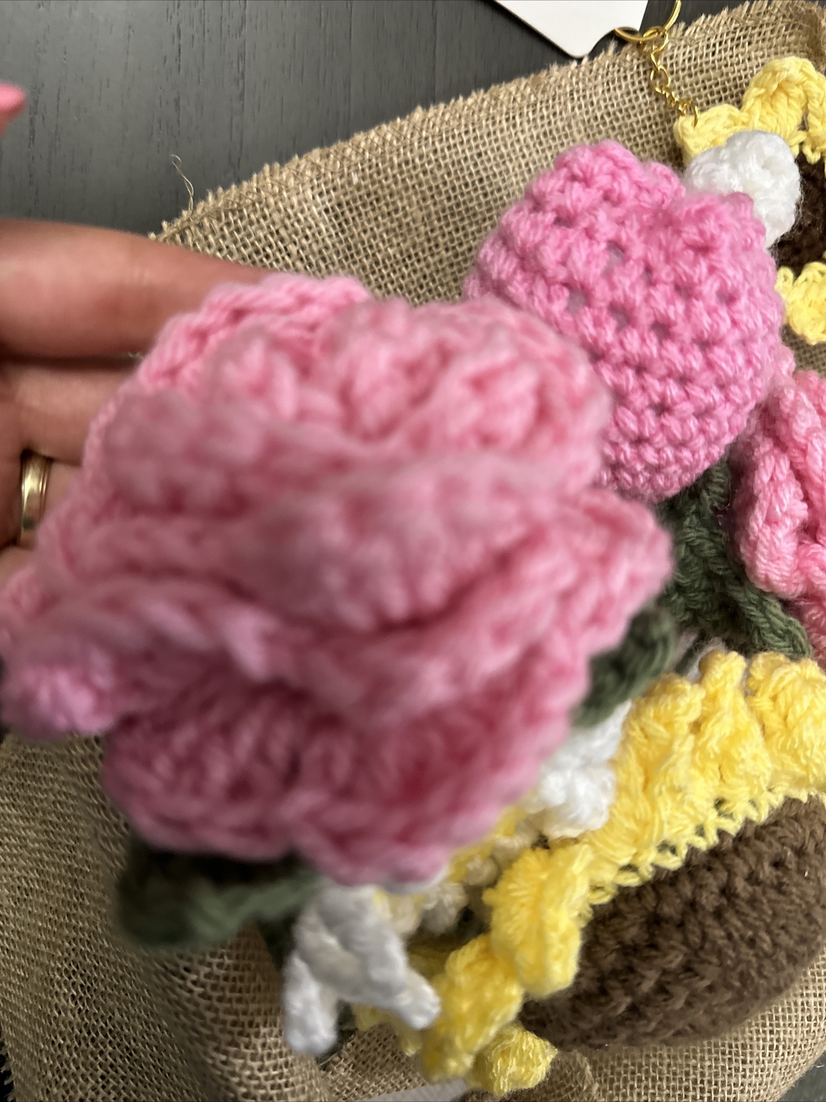 BEAUTIFUL Handmade Knitted Bouquet Crochet Flowers Sunflower, Daisy & Rose New
