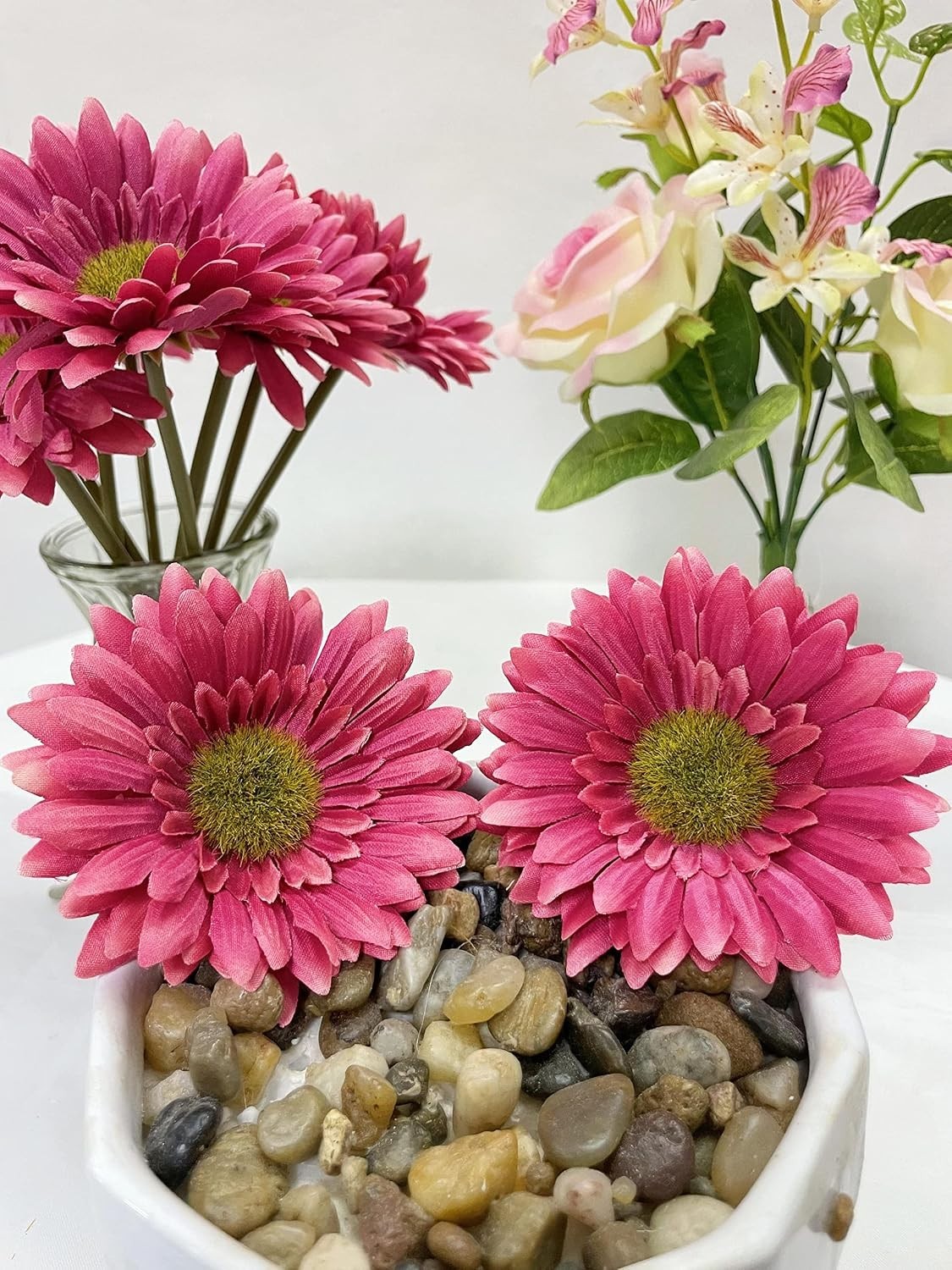 Charming 10PCS Artificial Gerbera Daisy Flowers in Hot Pink for All Occasions