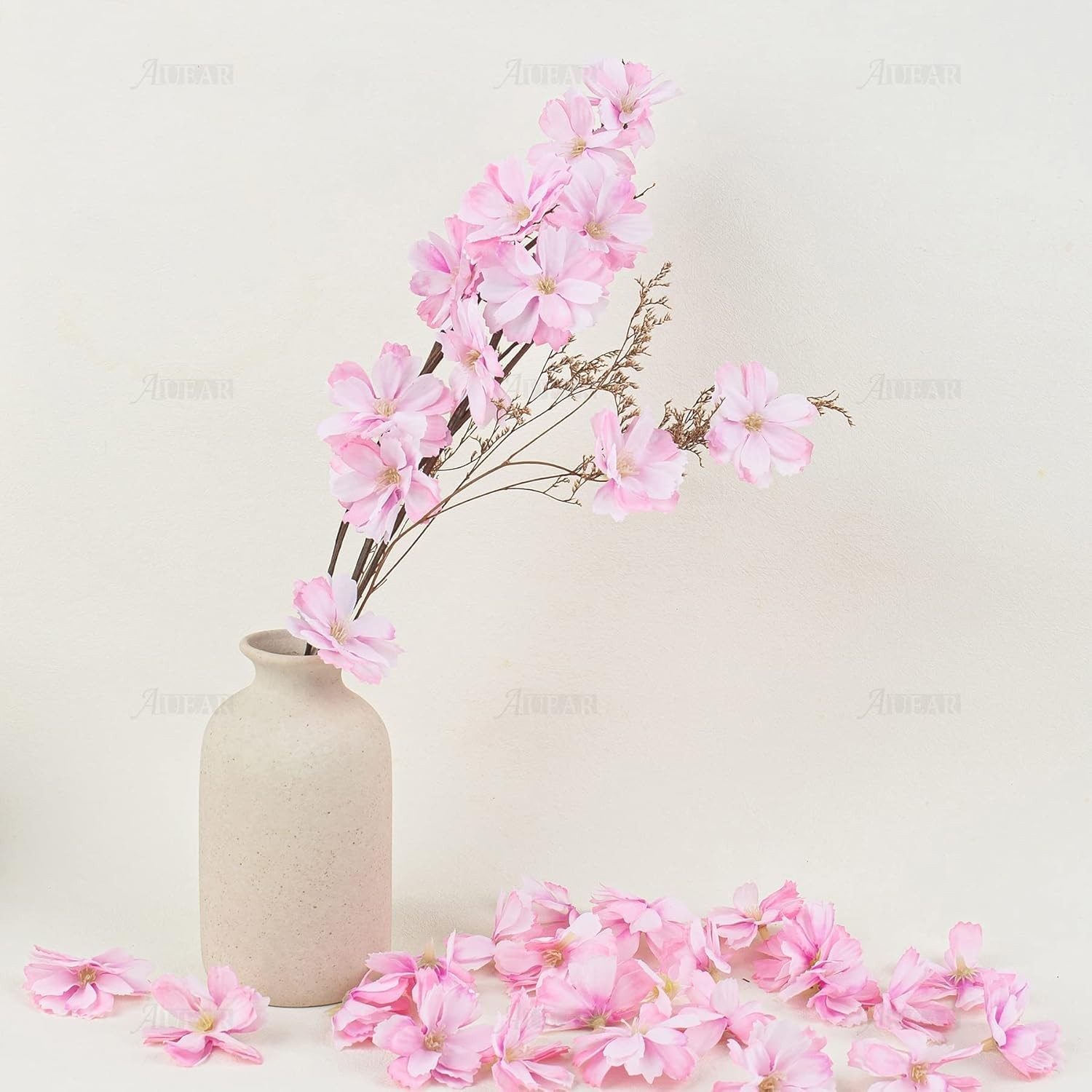 Elegant 50 Pack Cherry Blossom Flower Heads – Perfect for Weddings & DIY Crafts